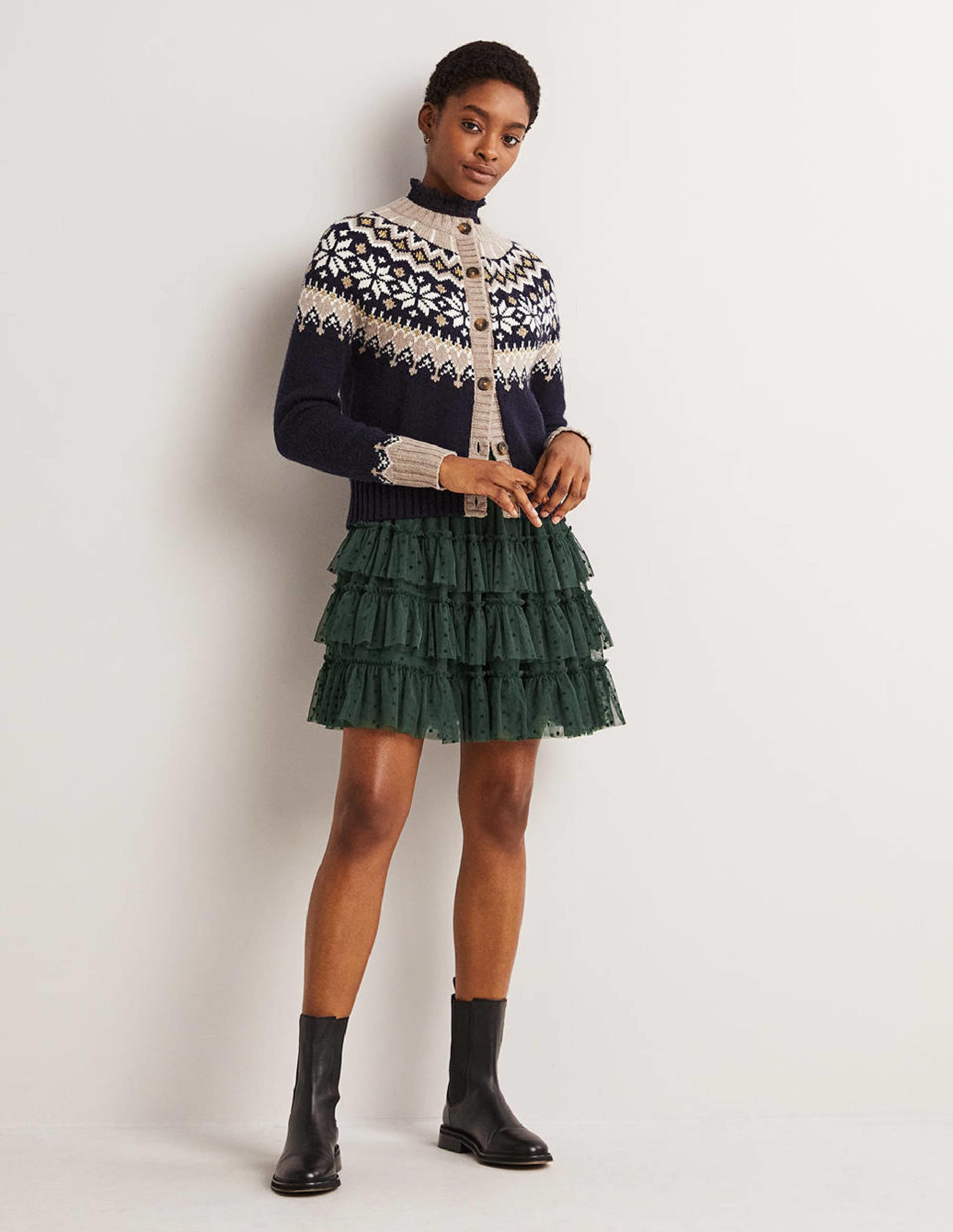  Ruffle Tulle Mini Skirt-Onyx Green、mySite、ashleygrahame