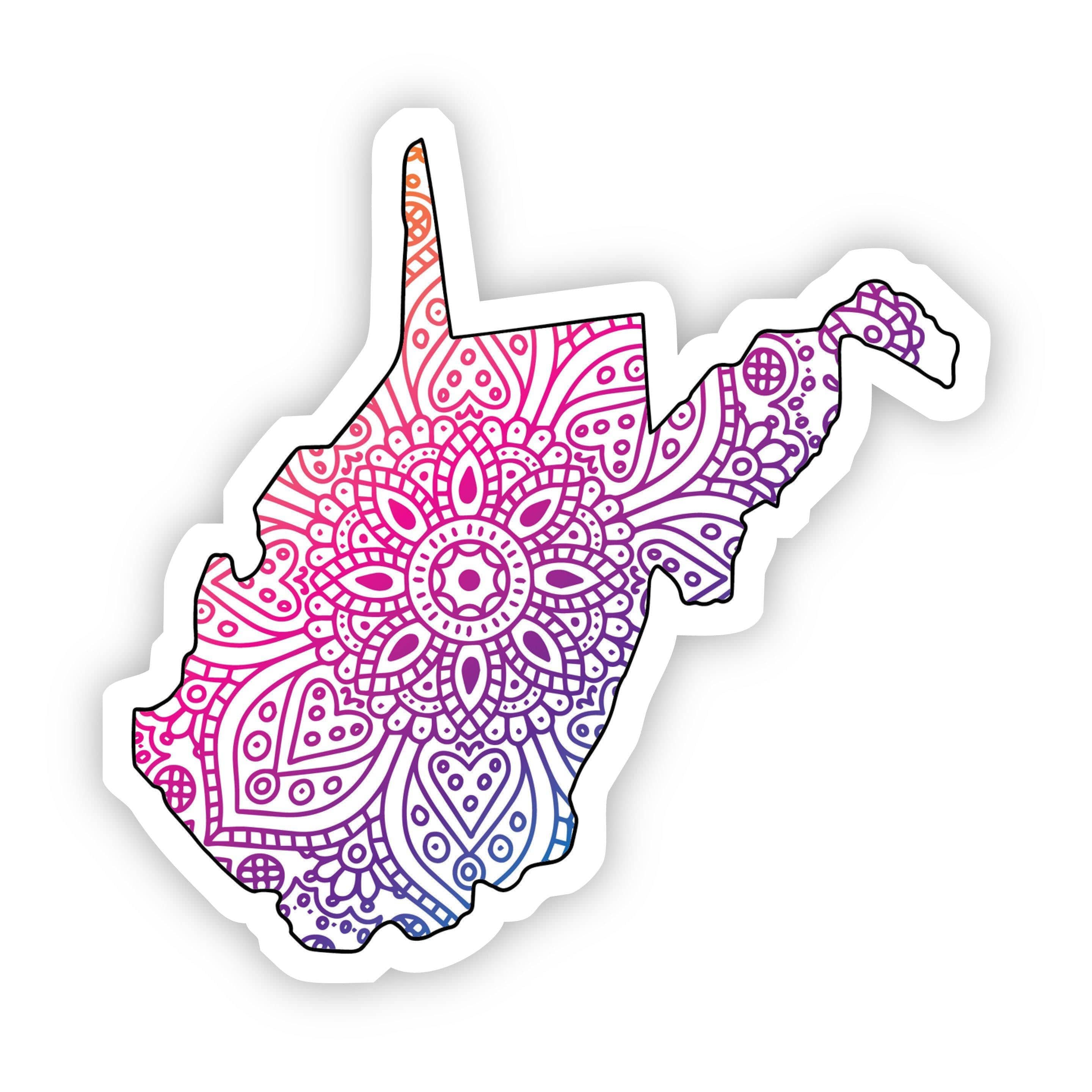  West Virginia Mandala Pattern Sticker、mySite、elrpsem3k