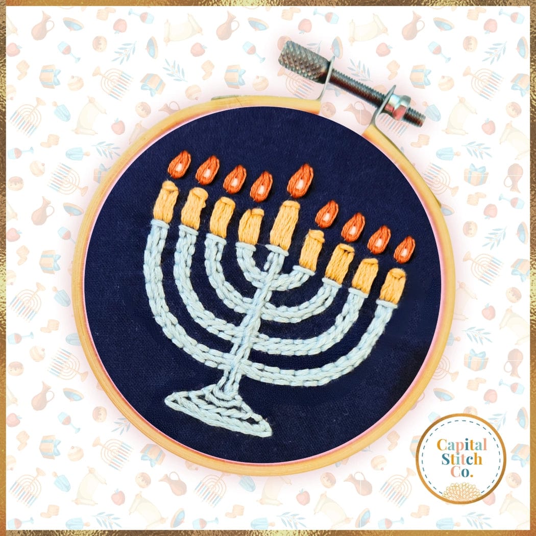 Mini Hanukkiah Menorah Embroidery Craft Kit、mySite、topwebapps