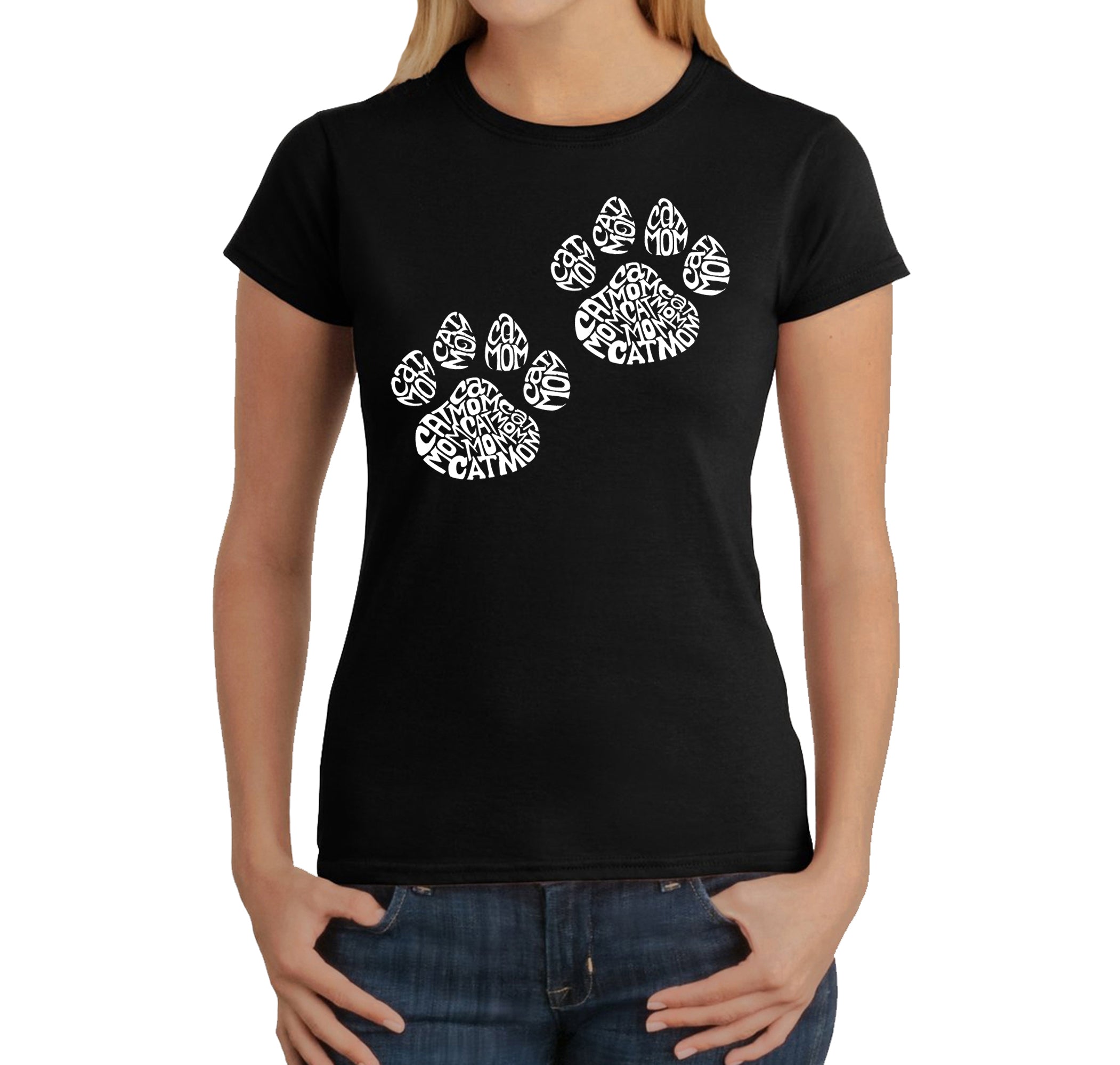 Cat Mom - Women's Word Art T-Shirt、mySite、camillekostekn