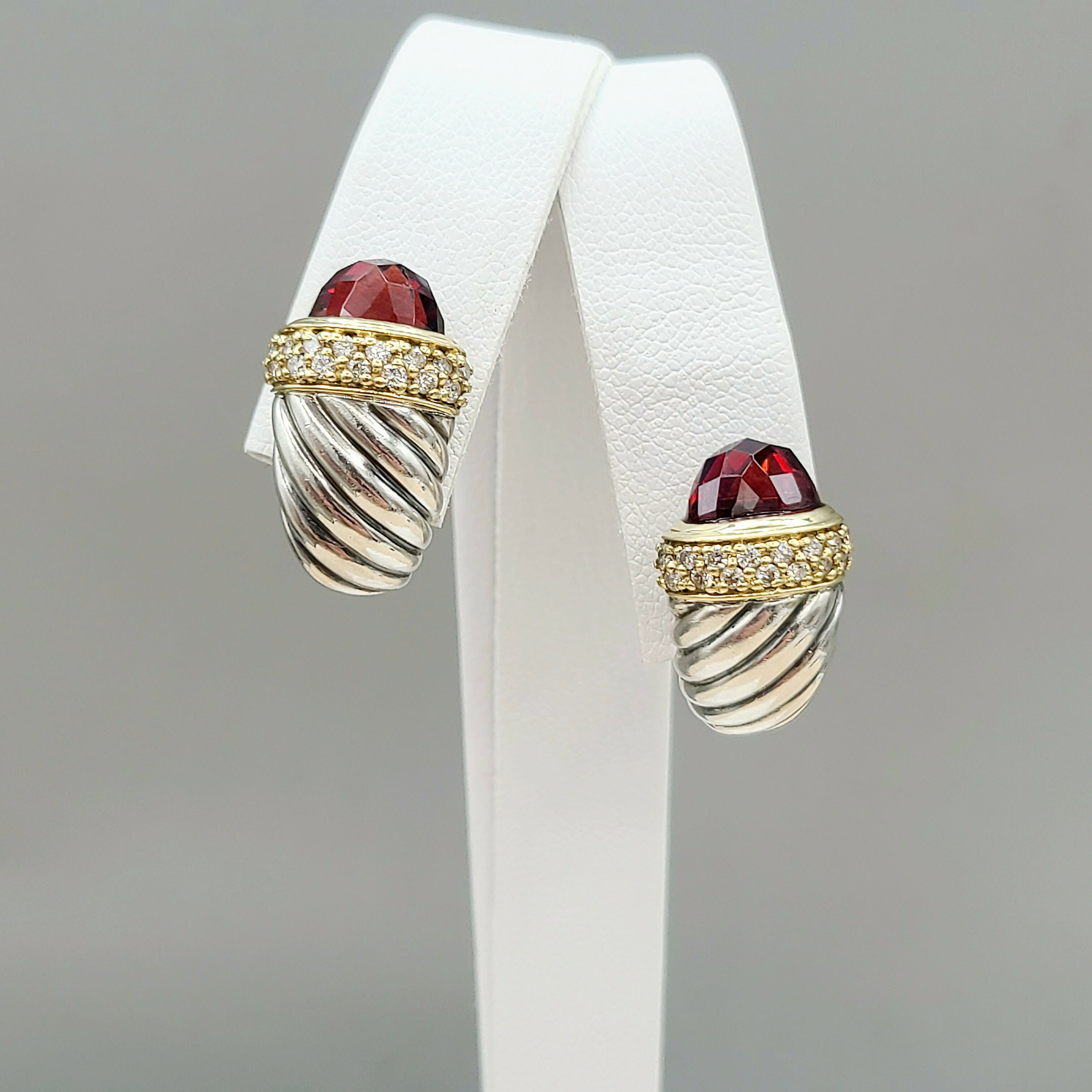 David Yurman Waverly Earrings Garnet, Diamonds & Gold、mySite、hinf8tx79