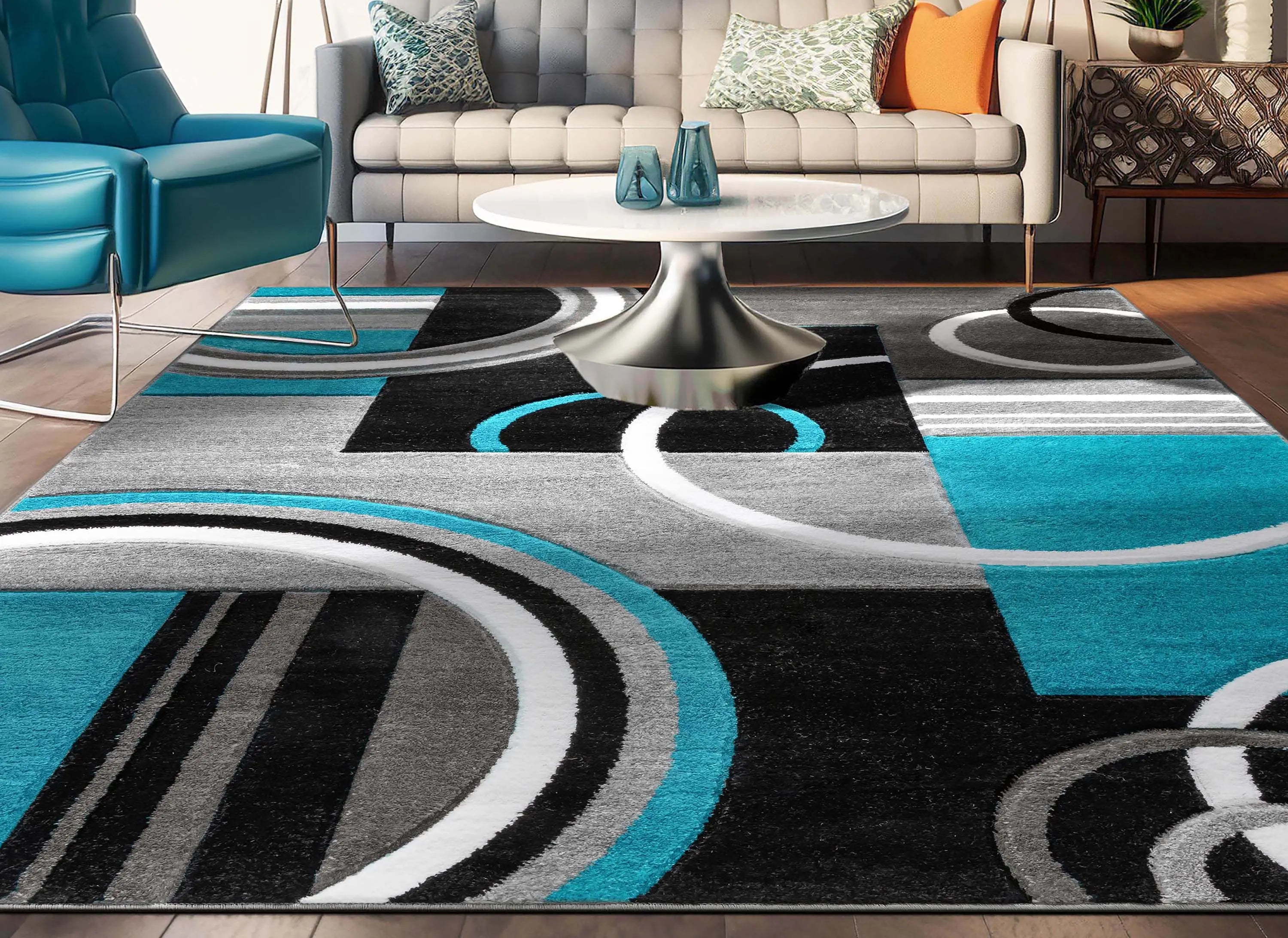 Galaxy Waves Blue Modern Rug、mySite、gigharbornorthrealestate