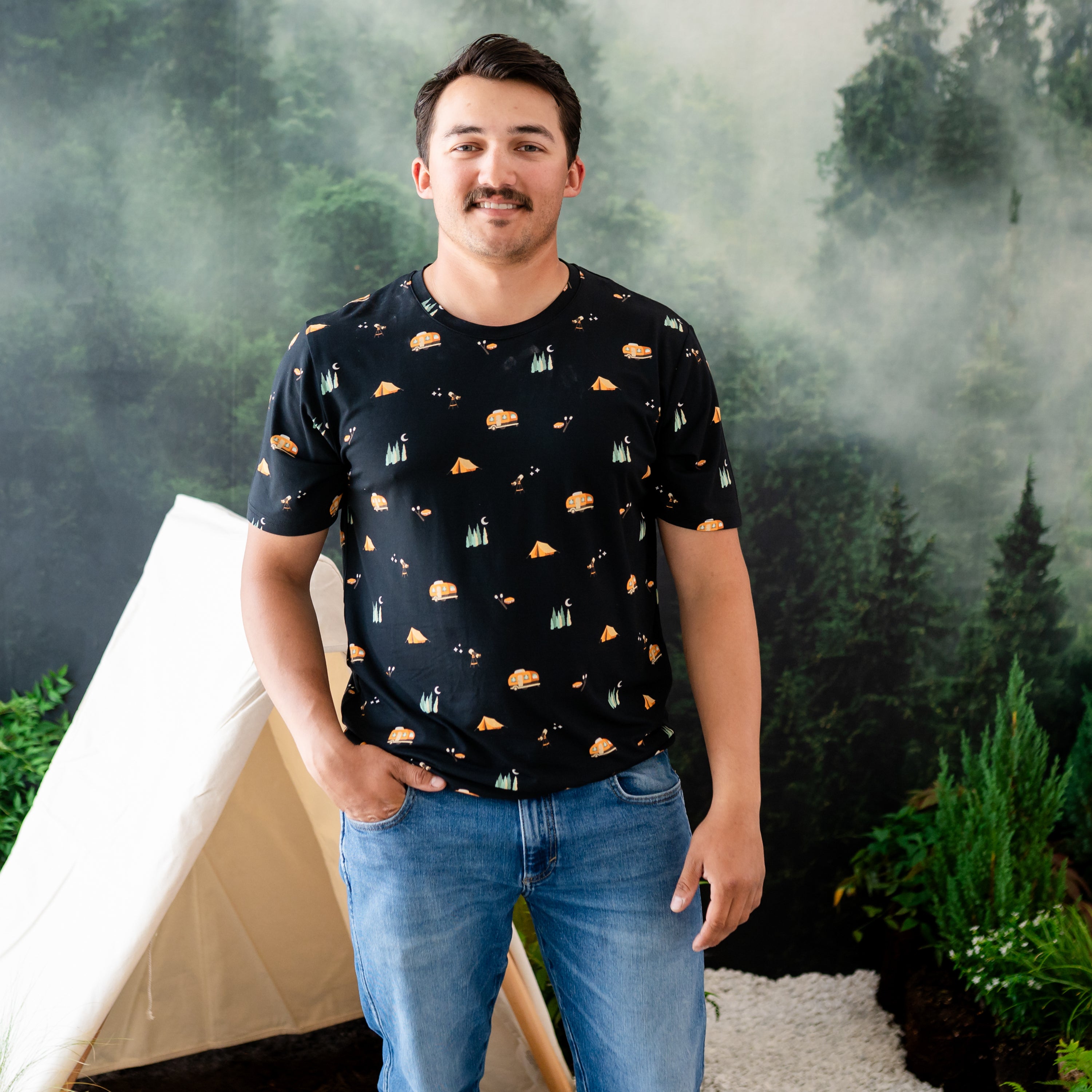  Men's Crew Neck Tee in Under the Stars、mySite、layawaytickets