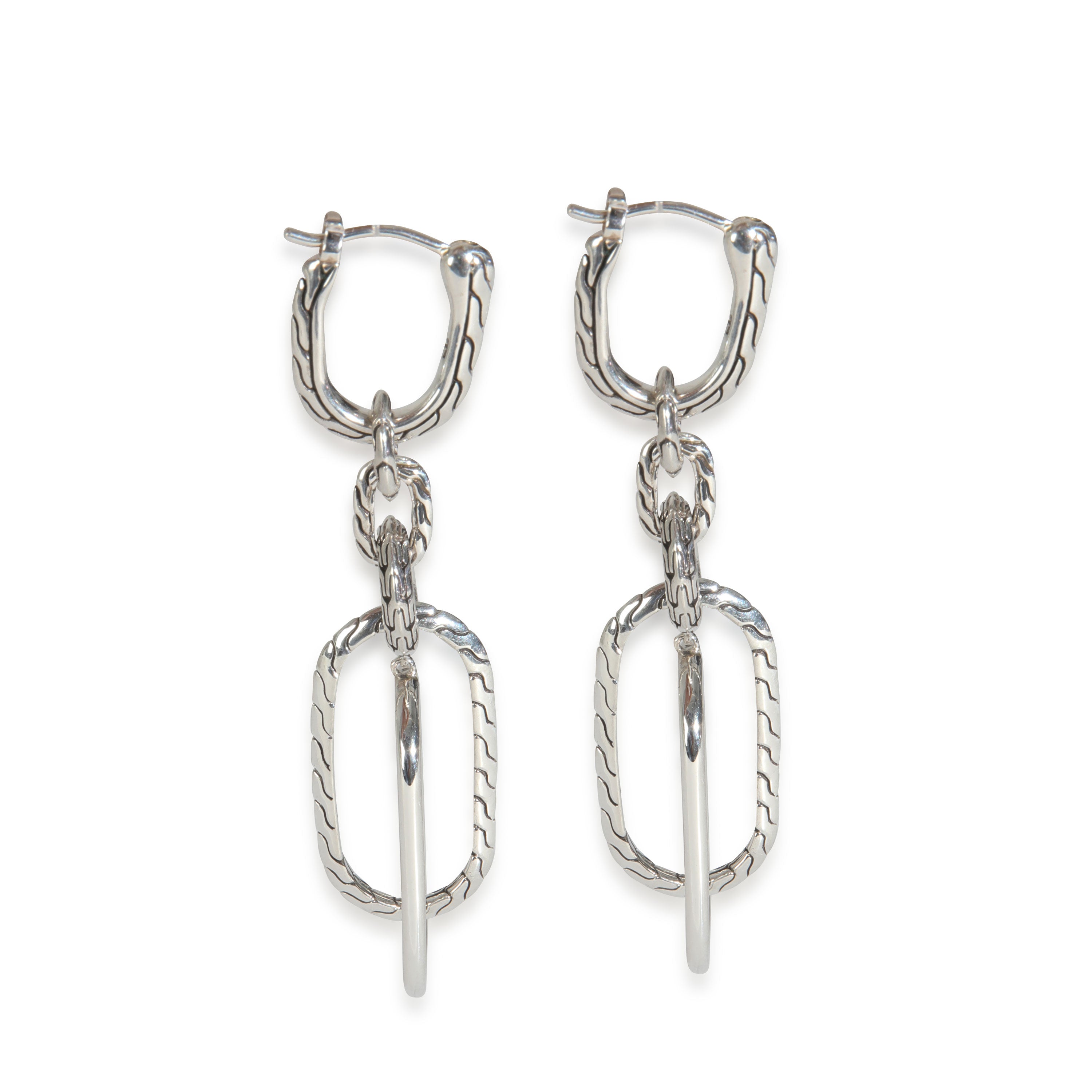 Sterling Silver Classic Chain Asymmetrical Earrings、mySite、garagedoors4me
