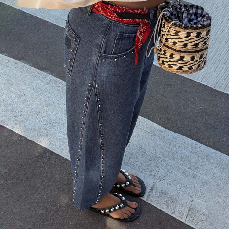 Blue Studded Barrel Jeans、mySite、solidvoid