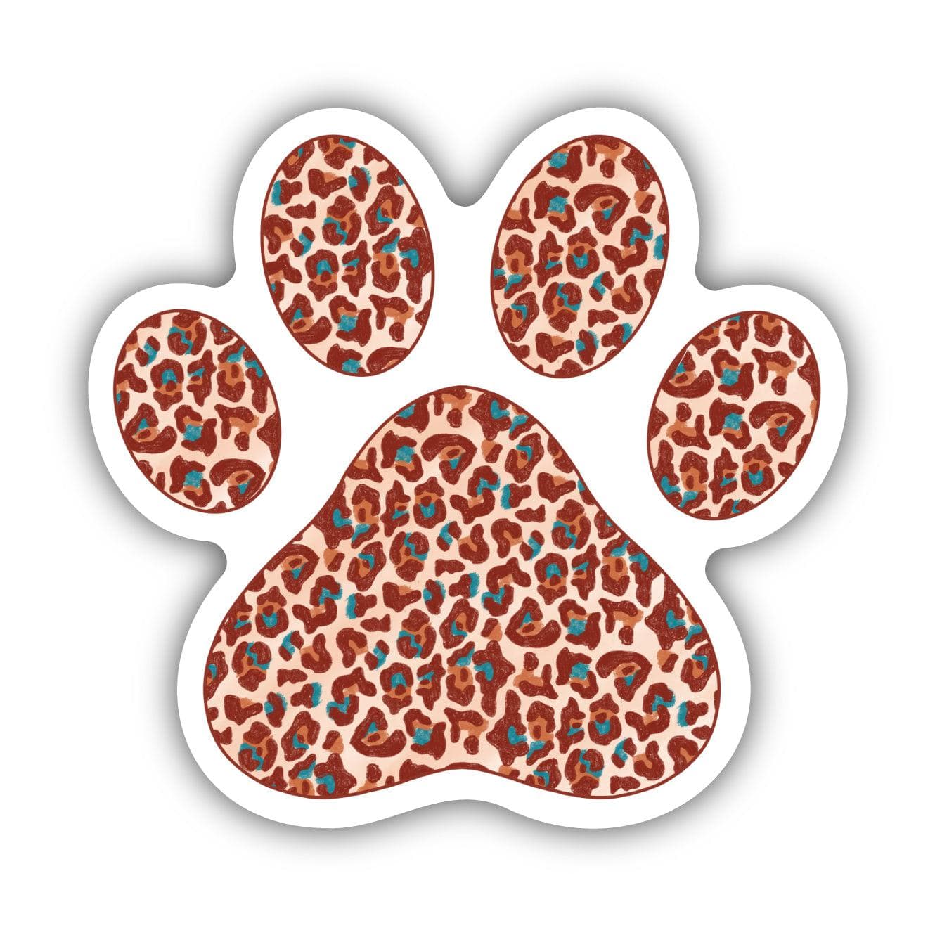  Cheetah Pattern Paw Print Sticker、mySite、ghnorth