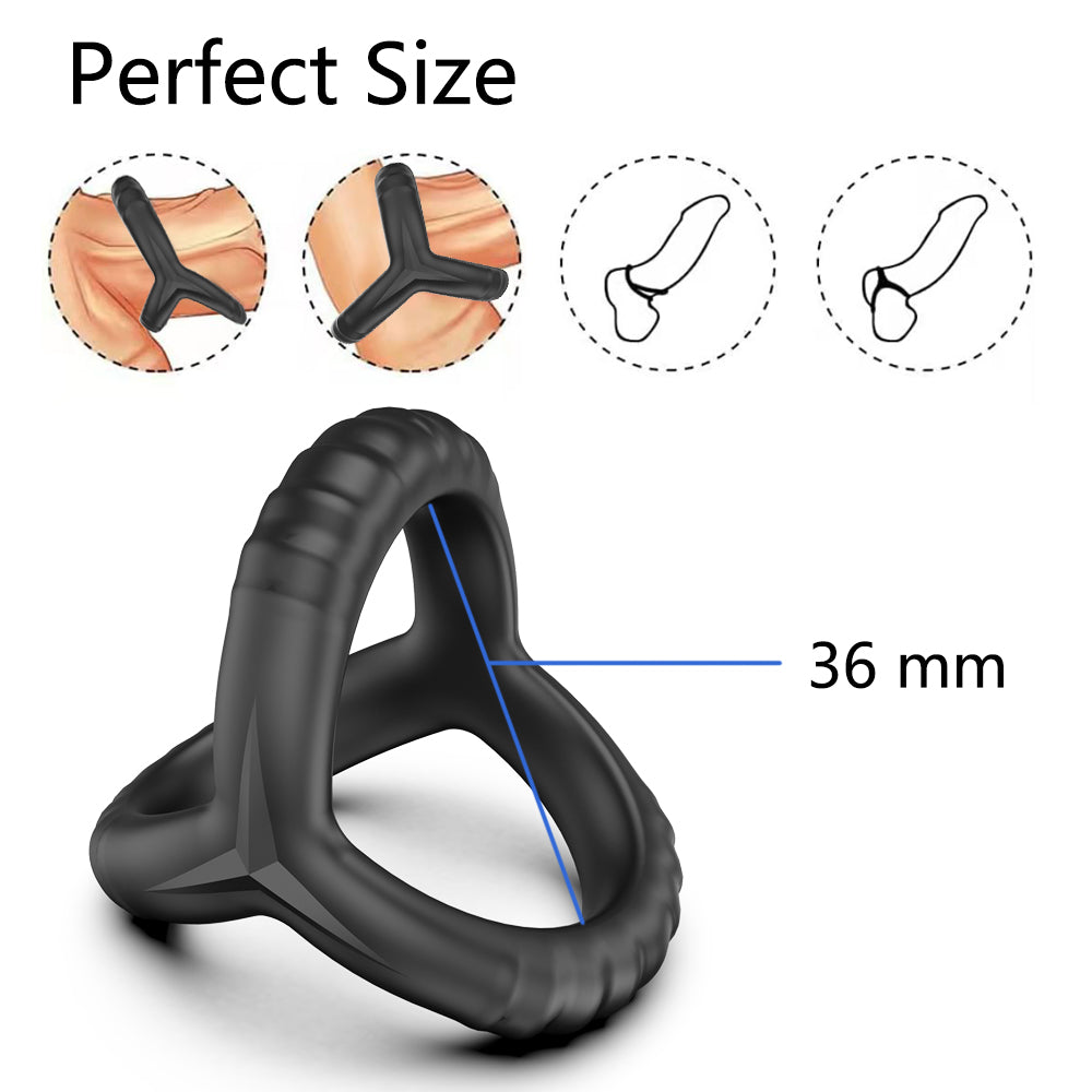 Cock & Ball Slinger | Double Ring | Silicone | Black、mySite、bottomscart