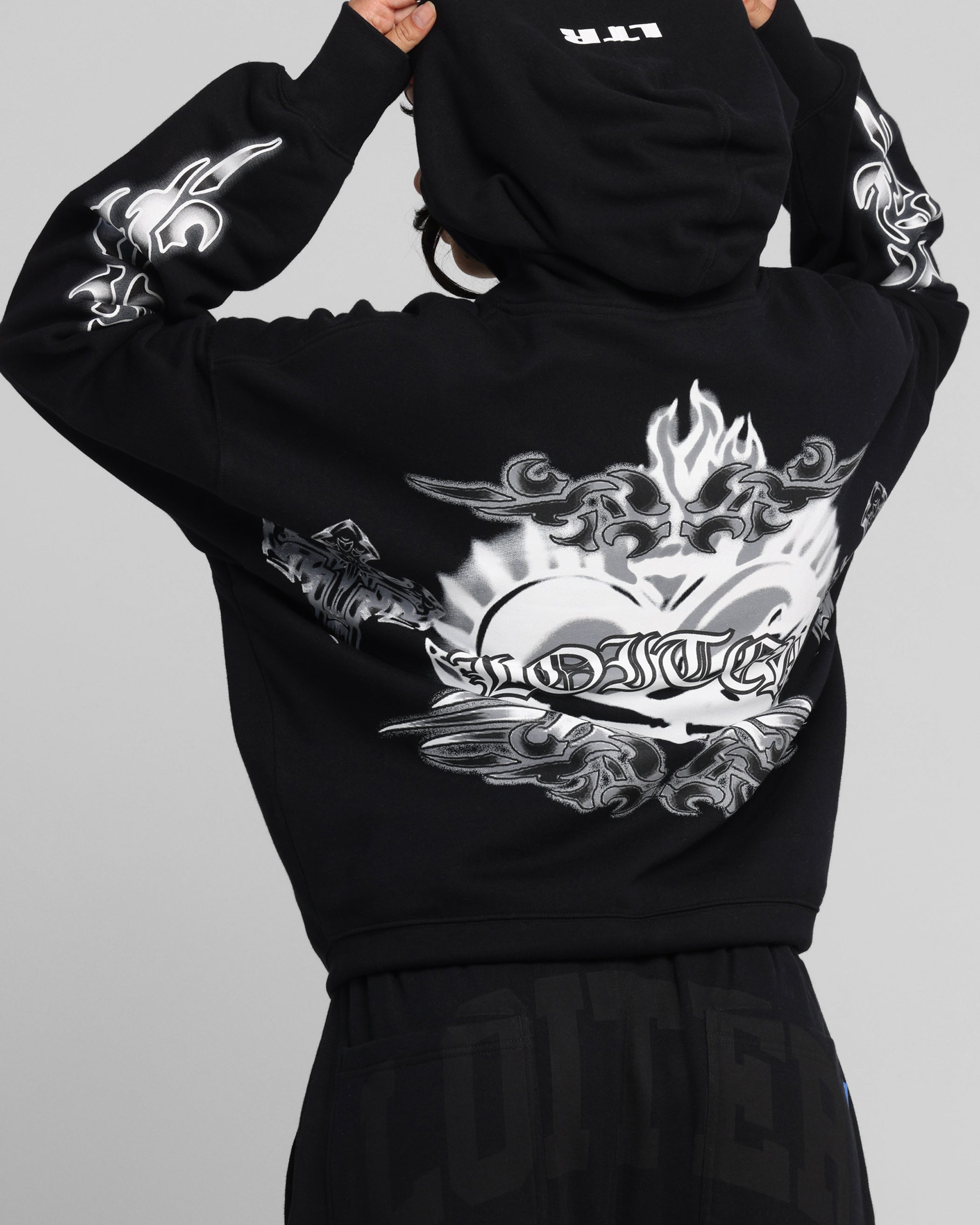 Loiter Hearts Zip Hoodie Black、mySite、zt4zffjzw