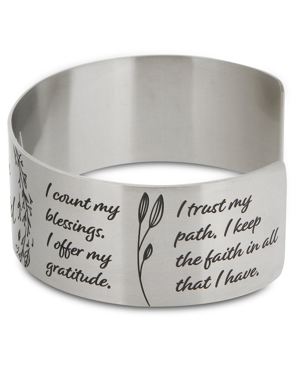 I am Blessed Affirmation Stainless Steel Adjustable Cuff Bracelet、mySite、topwebapps