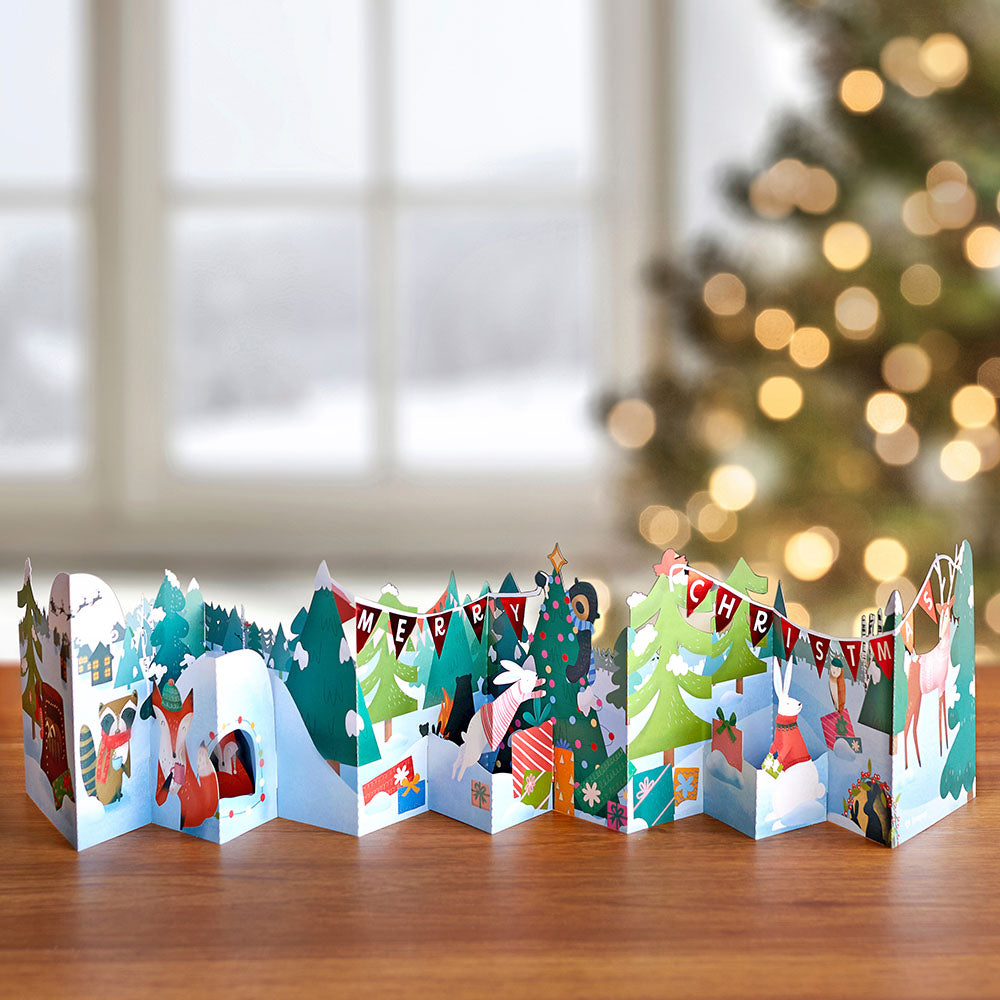 Christmas Woodland Scene Loooooong Card™ (Expands to 2 feet)、mySite、solidvoid
