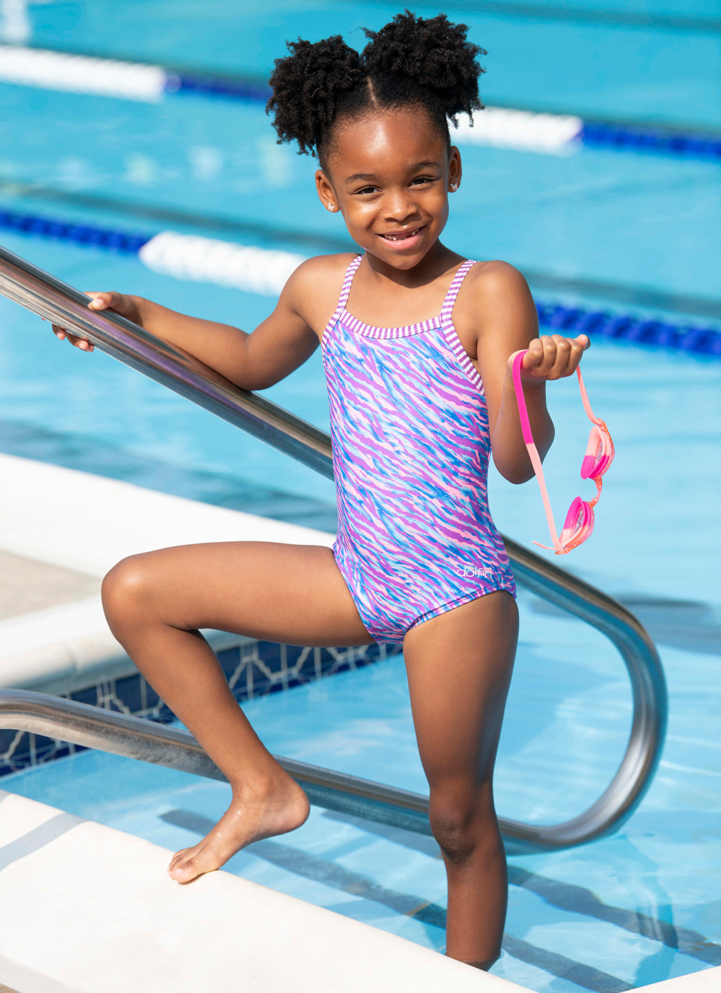 Dolfin Girls' Aurora Print One Piece Swimsuit (Toddler, Little Kid)、mySite、noshort