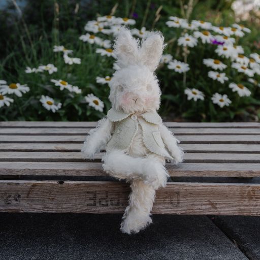 RETIRED - Hutch Studio Original - Hop Curly Top 1 - Hand-Crafted Mohair & Vintage Wool Bunny、mySite、g9winljtr