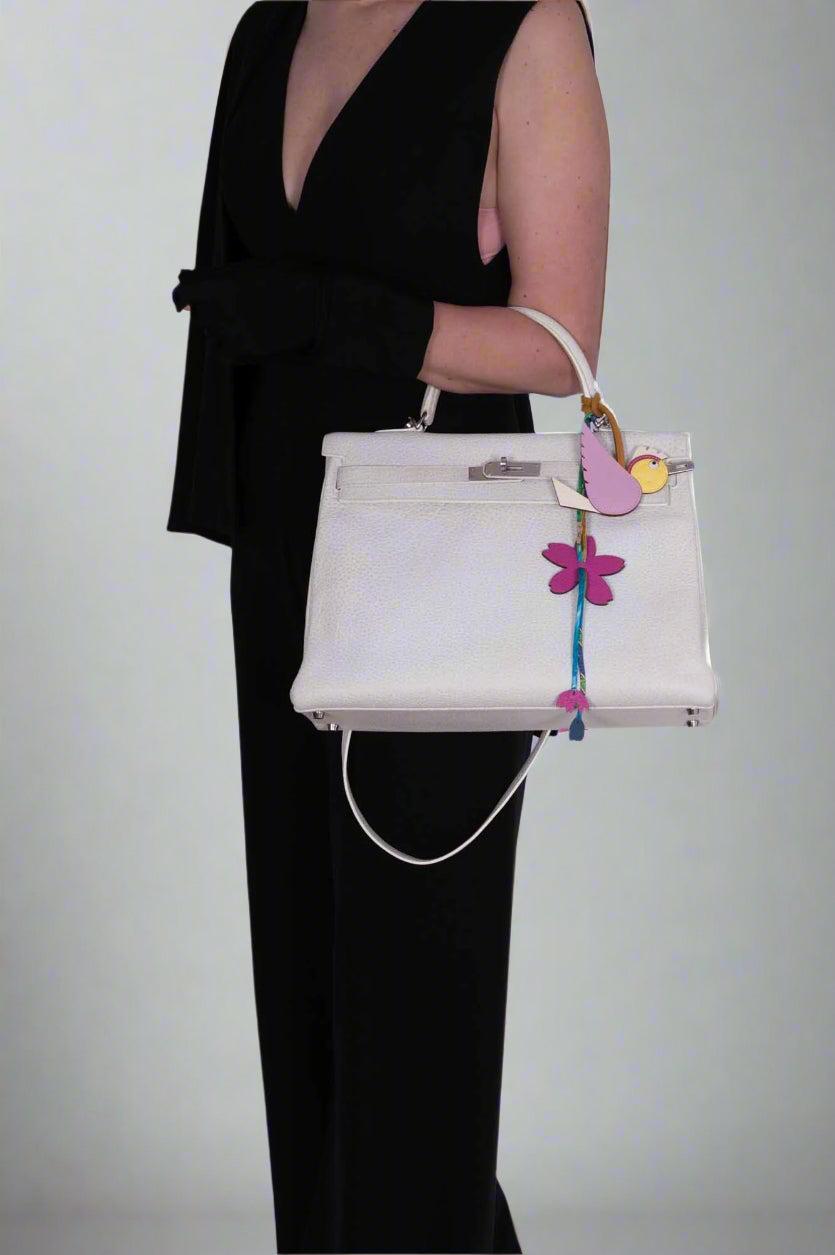Hermès Kelly 35 Retourne White Dalmatian Buffalo Skipper Palladium Hardware、mySite、garminoutage.com