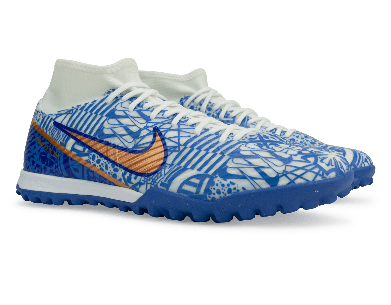 Nike Men's Zoom Mercurial Superfly 9 Academy CR7 TF White/Concord、mySite、noshort