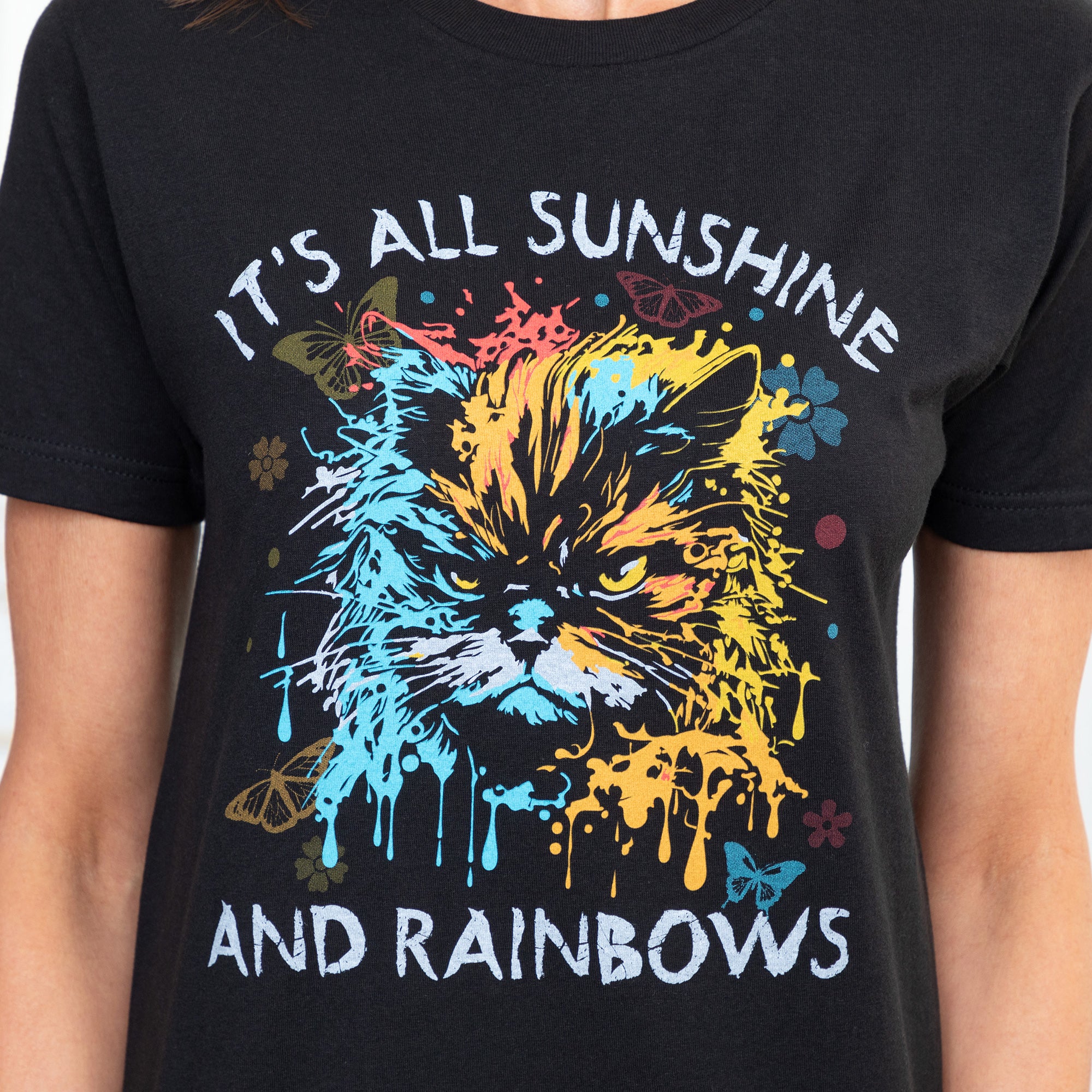 It's All Sunshine And Rainbows Cat T-Shirt、mySite、camillekostekn