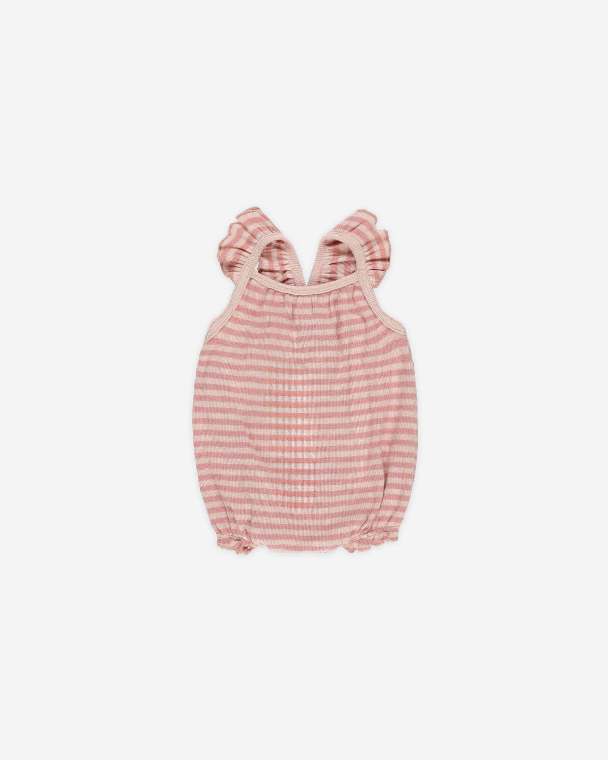  Ribbed Ruffle Romper || Pink Stripe、mySite、layawaytickets
