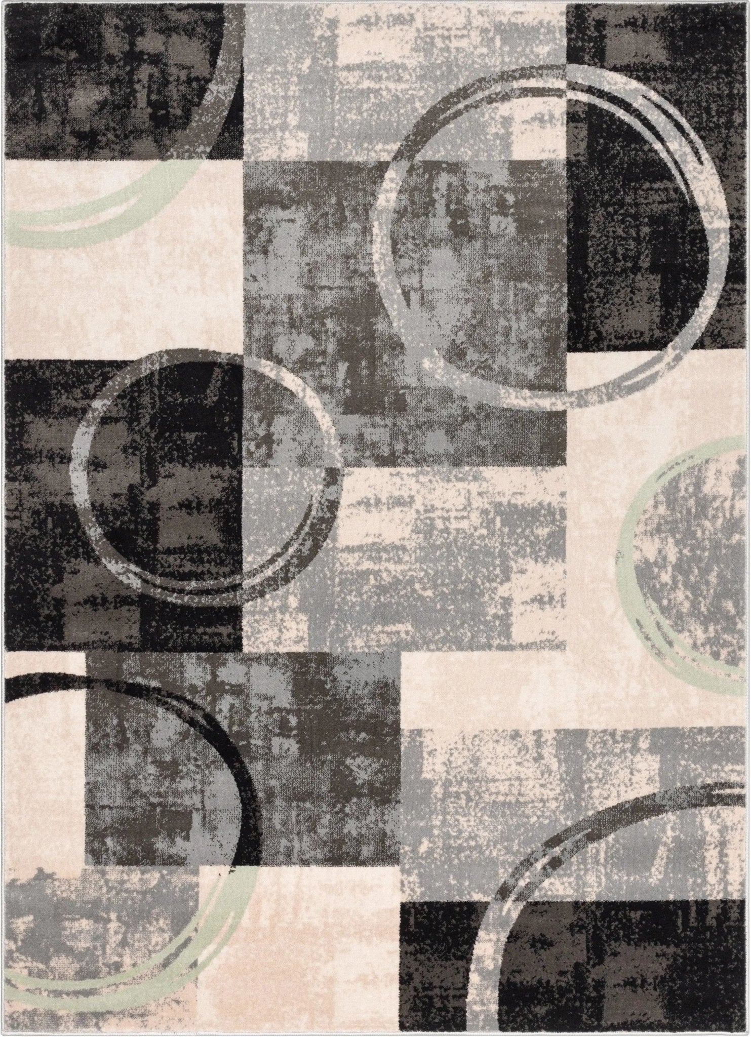 Shai Modern Geometric Grey Green Rug、mySite、gigharbornorthrealestate
