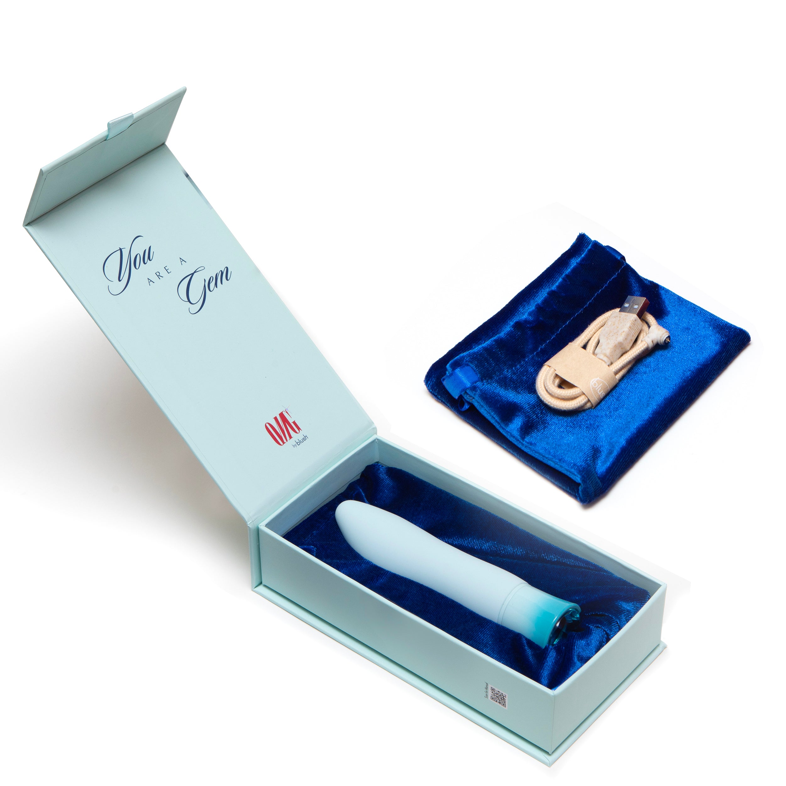 Oh My Gem By Blush® | Ardor: 5.5 Inch Warming G Spot Stimulation Vibrator in Aquamarine with Powerful RumboTech™ Technology、mySite、bottomscart