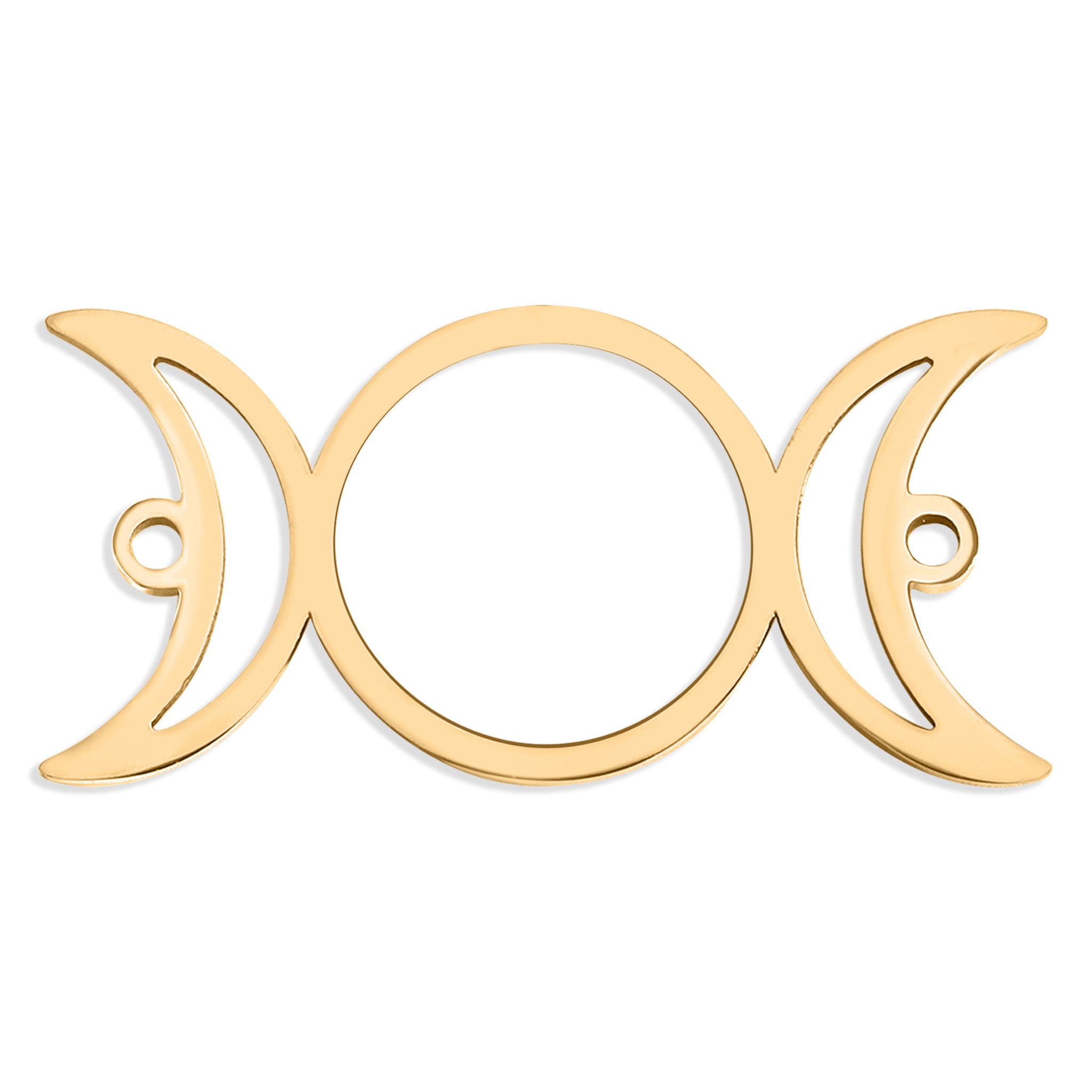 18K Gold Stainless Steel Triple Moon Goddess Connector Charm / PDL0179、mySite、dreamappss