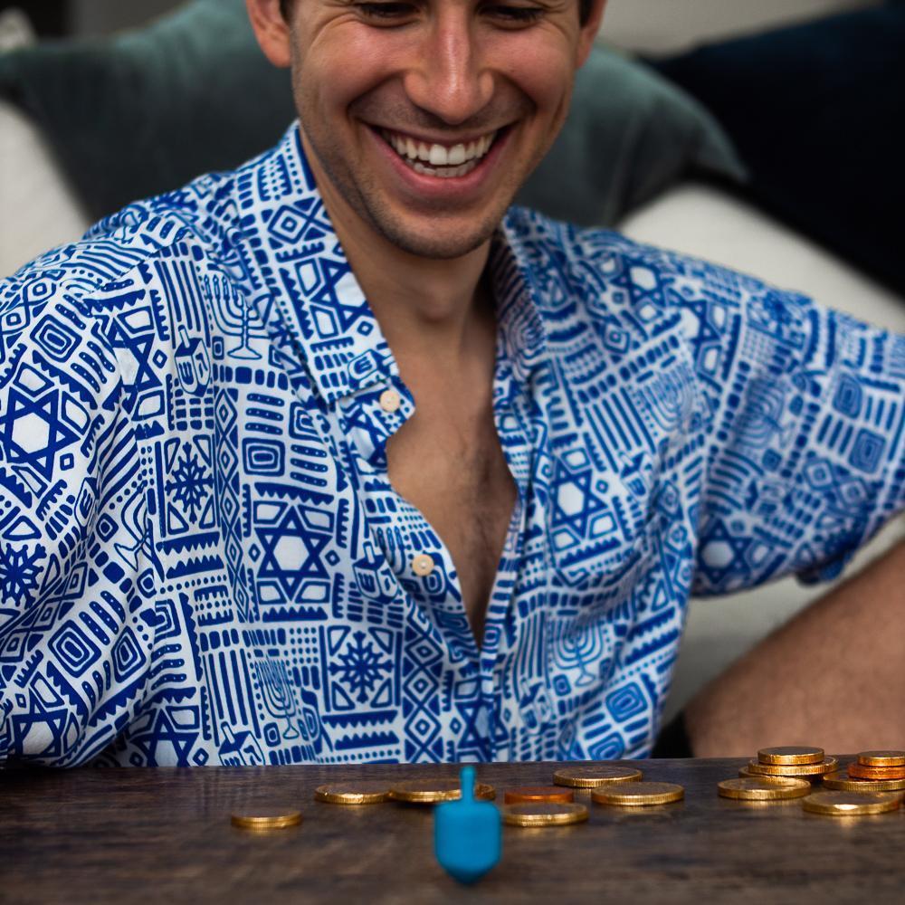 The Challah Days Hanukkah Hawaiian Shirt - (Sizes S - 3XL)、mySite、topwebapps