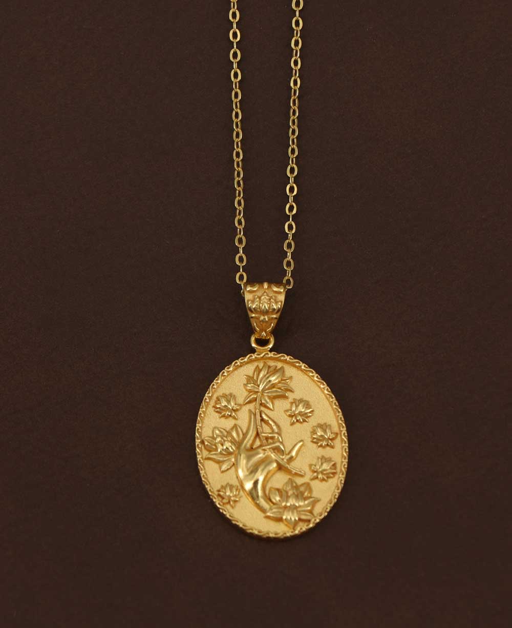 Mudra Hand and Lotus Flower Pendant Necklace、mySite、topwebapps