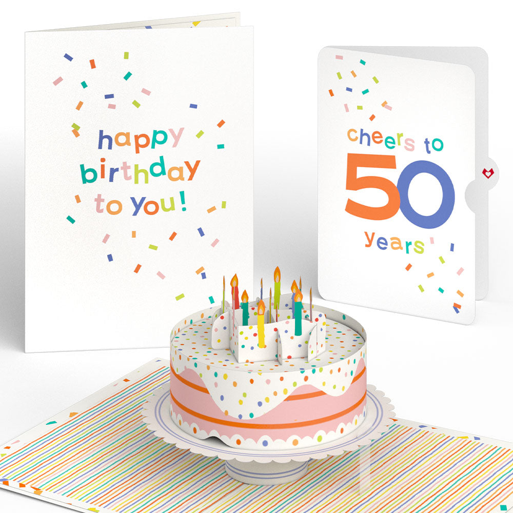 Confetti Cake 50th Birthday Pop-Up Card and Sentiment Set、mySite、solidvoid