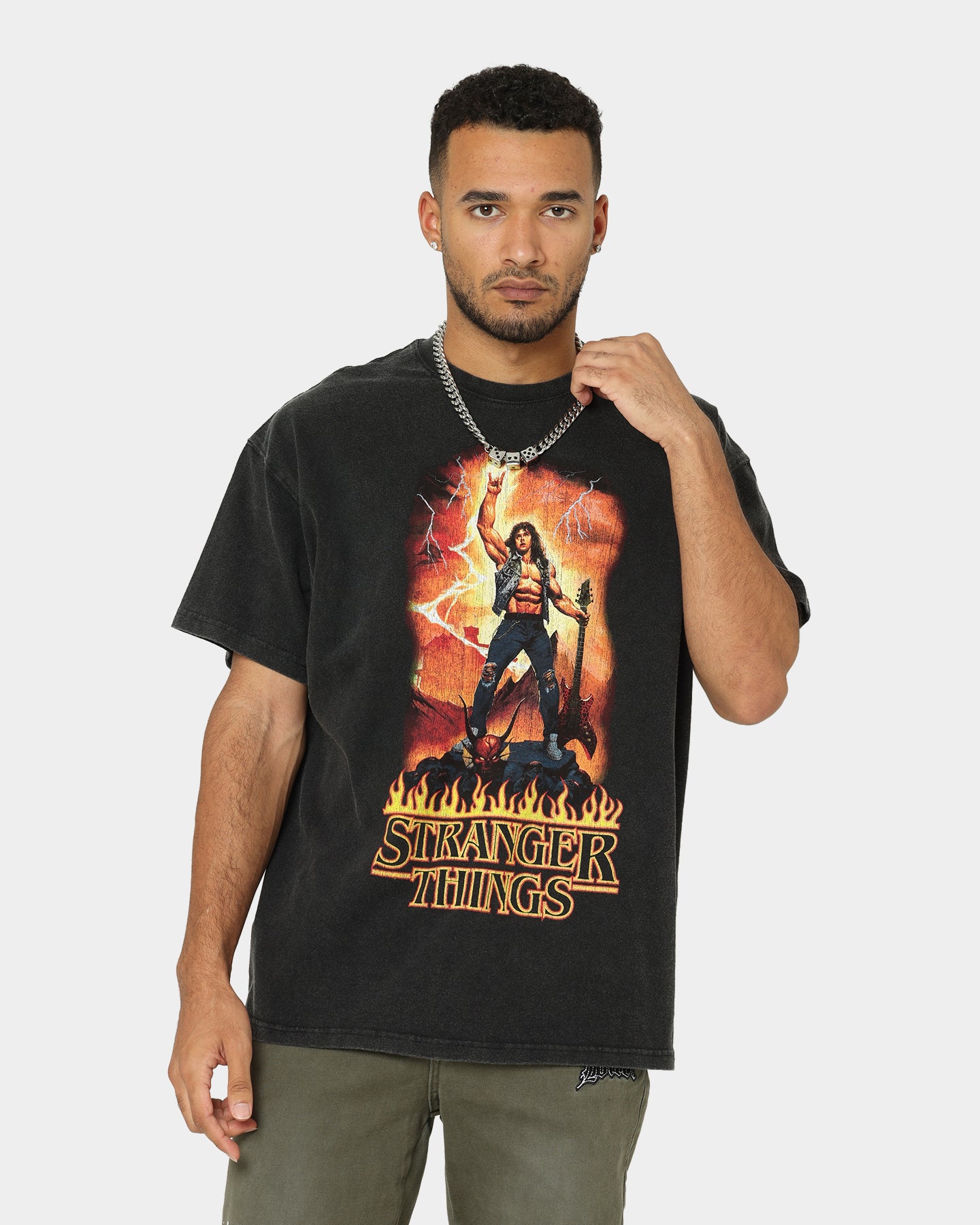 Goat Crew X Stranger Things Metal Vintage T-Shirt Vintage Black、mySite、zt4zffjzw