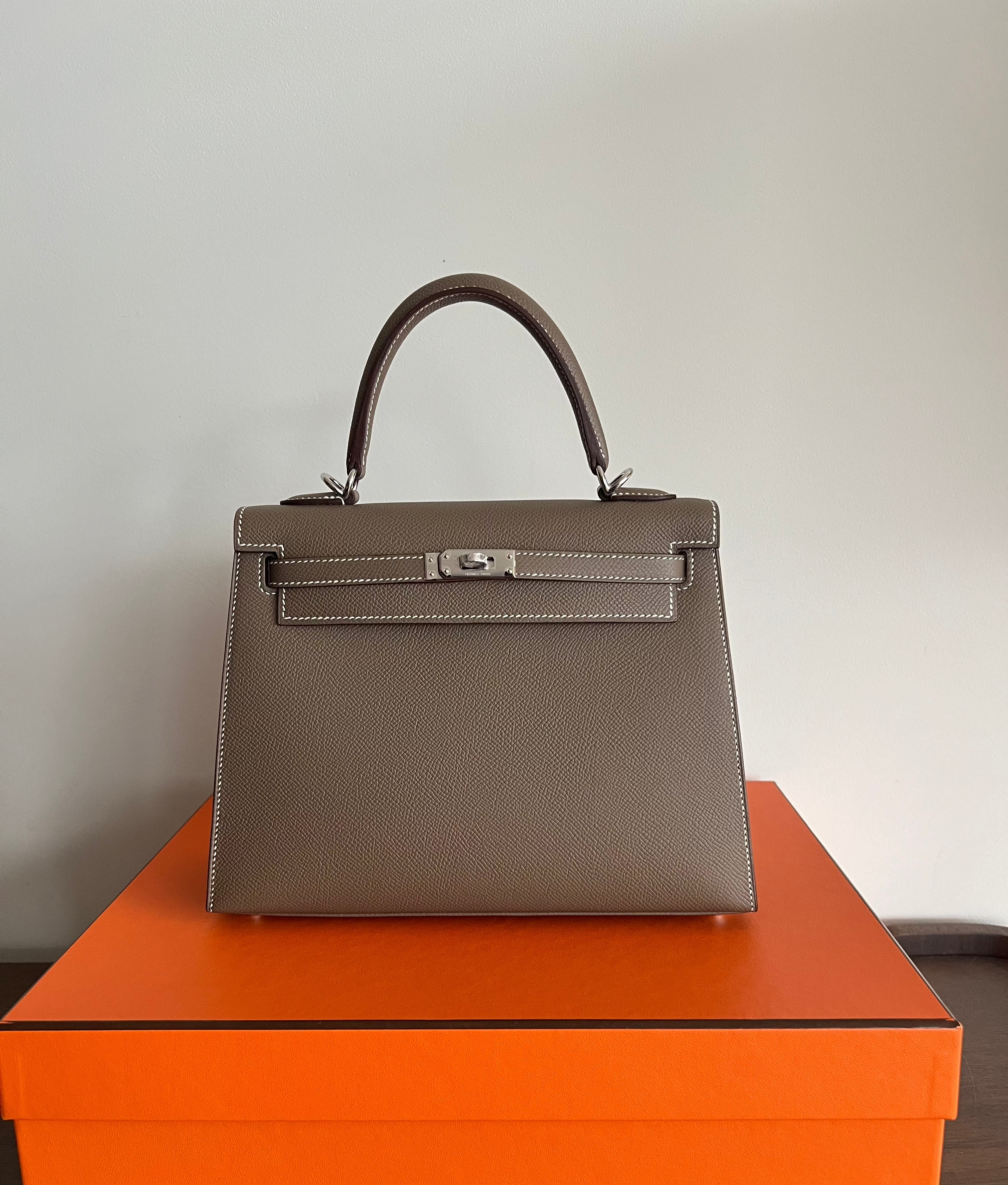 Hermès Kelly 25 Sellier Epsom Etoupe PHW、mySite、garminoutage.com