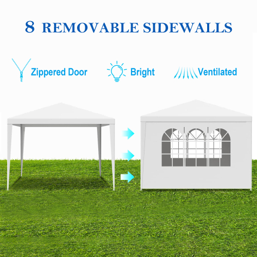 10'x10' Party Tent Outdoor Heavy Duty Gazebo Wedding Canopy + 4 Removable Walls、、eastwooduniform