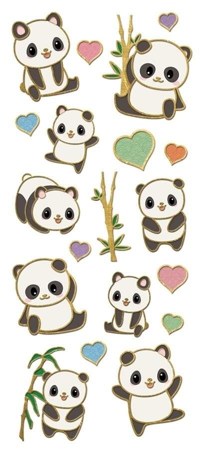  Decorative Stickers - Pandas Faux Enamel、mySite、ghnorth