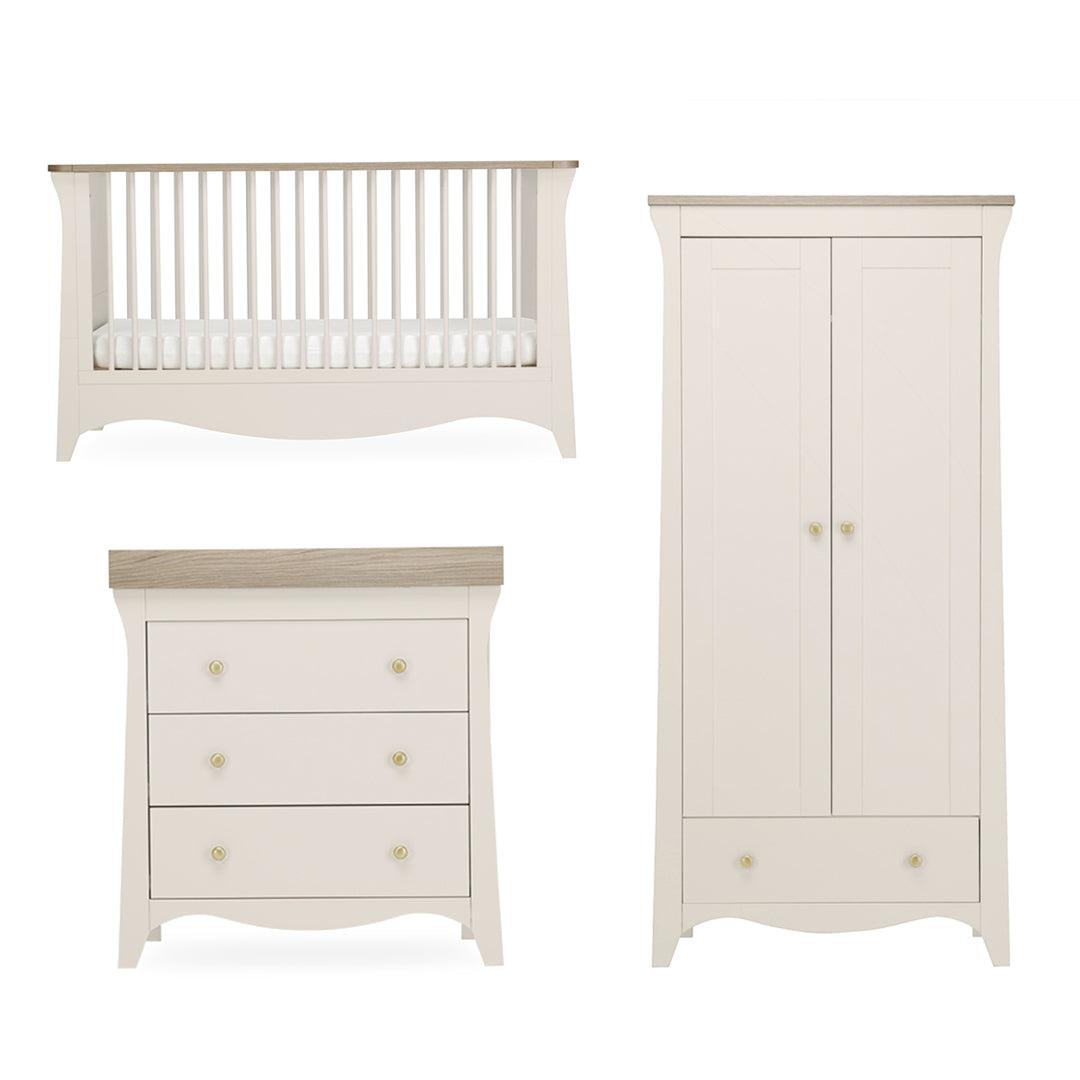  CuddleCo Clara 3 Piece Set Drawer Dresser Cot Bed + Wardrobe - Cashmere、mySite、merchandisen