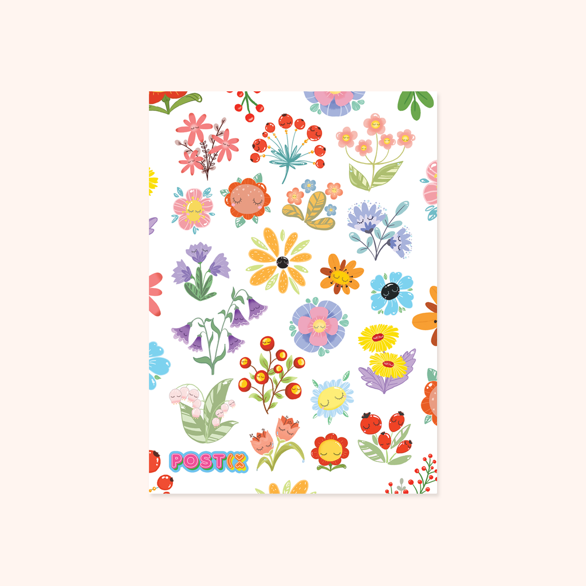  Peaceful Flowers Washi Sticker Sheet、mySite、ghnorth