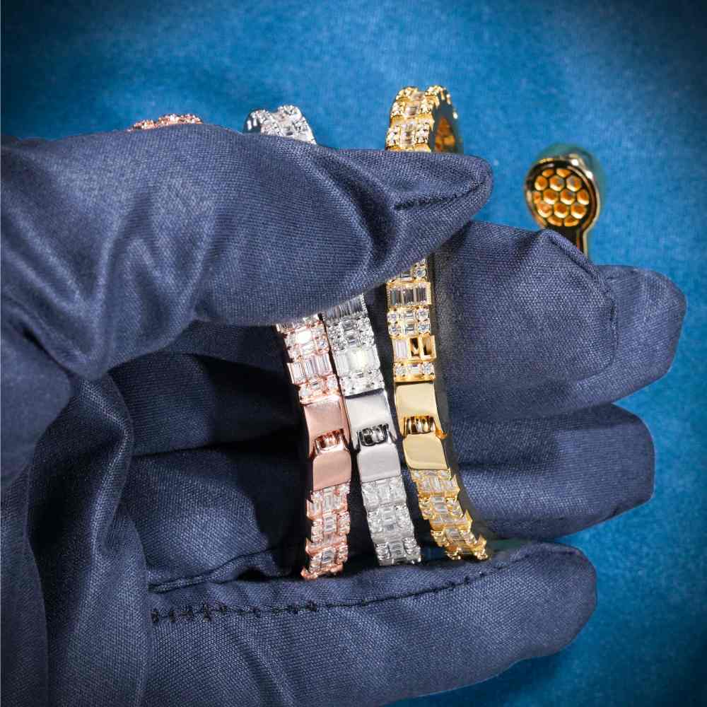 Circle Baguette Moissanite Bangle Bracelet 14K Gold、mySite、hinf8tx79