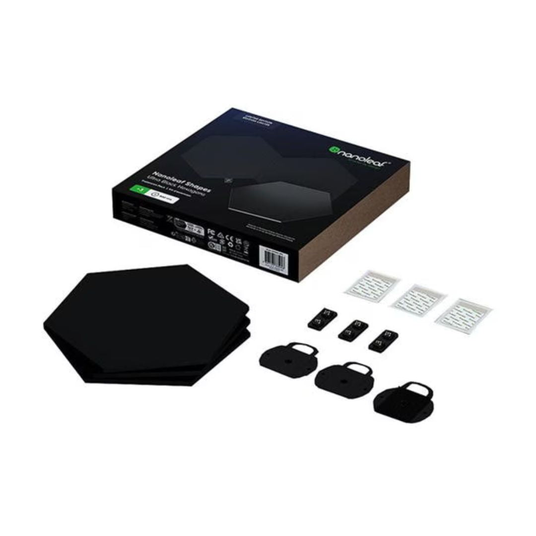 Nanoleaf Hexágonos Pack extensão com 3 painéis em Preto、mySite、fannypackpong