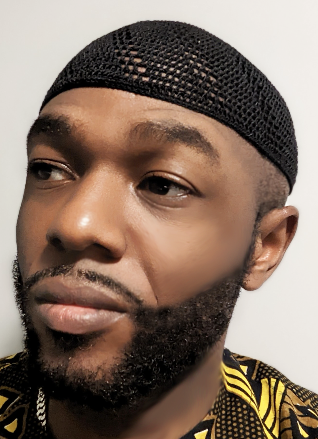 All-Black Dupsie's Knitted Saka African Mens Kufi Hat - DPHKN245、mySite、solidvoid