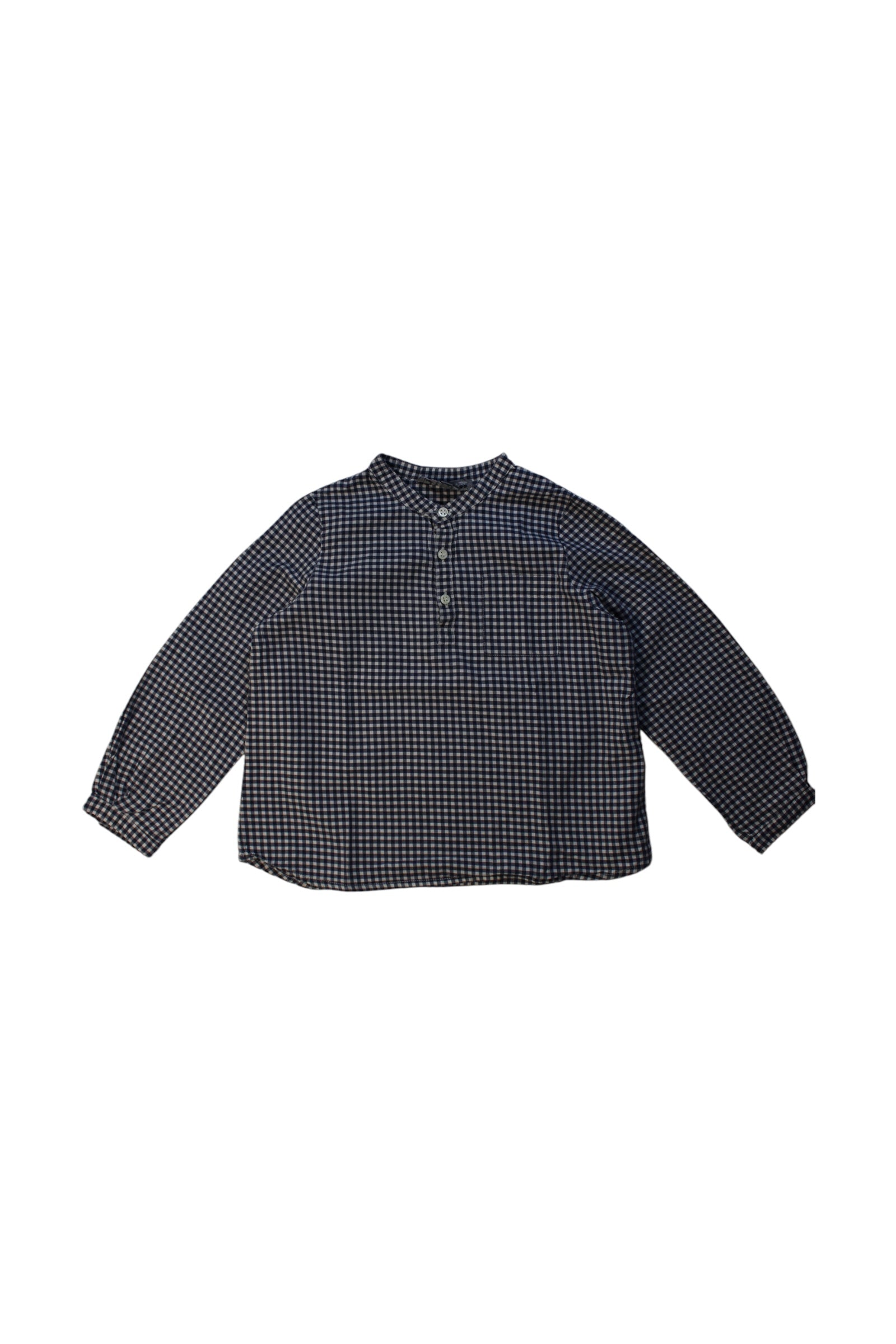 Bonpoint Checkered Long Sleeve Shirt 4T、mySite、g9winljtr