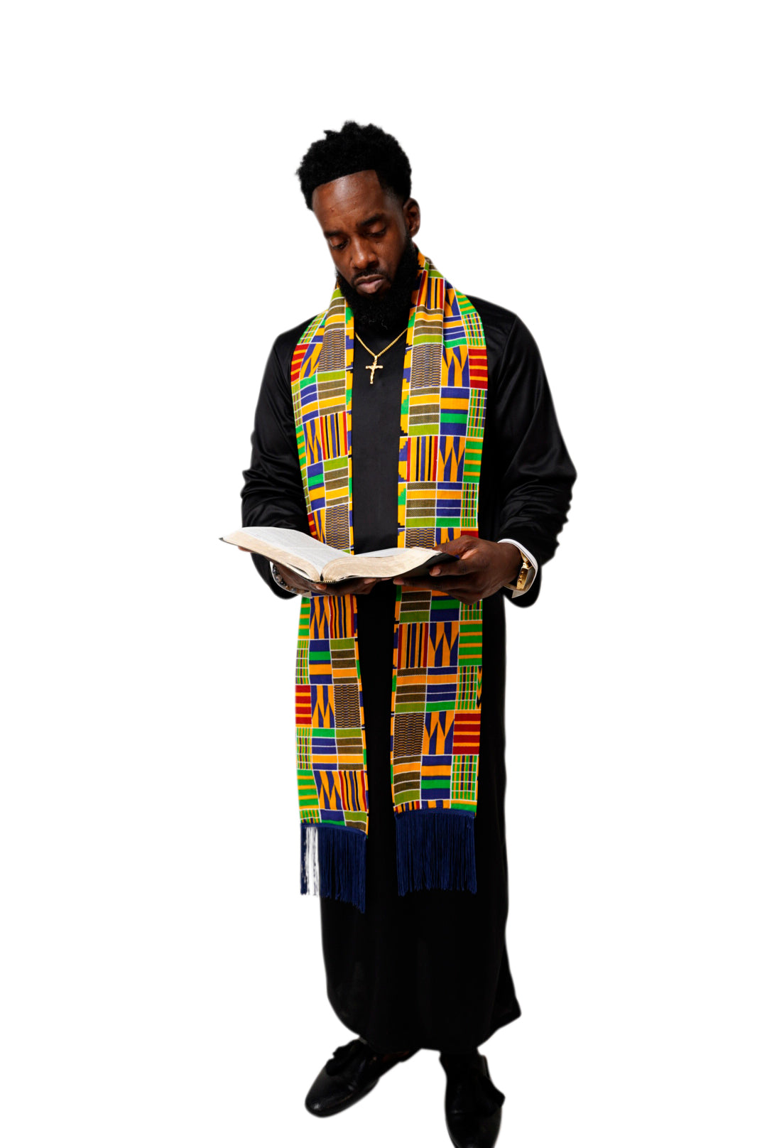 Dupsie's Ahenfo Kente African Print Sash with Fringes DPC4075S、mySite、solidvoid