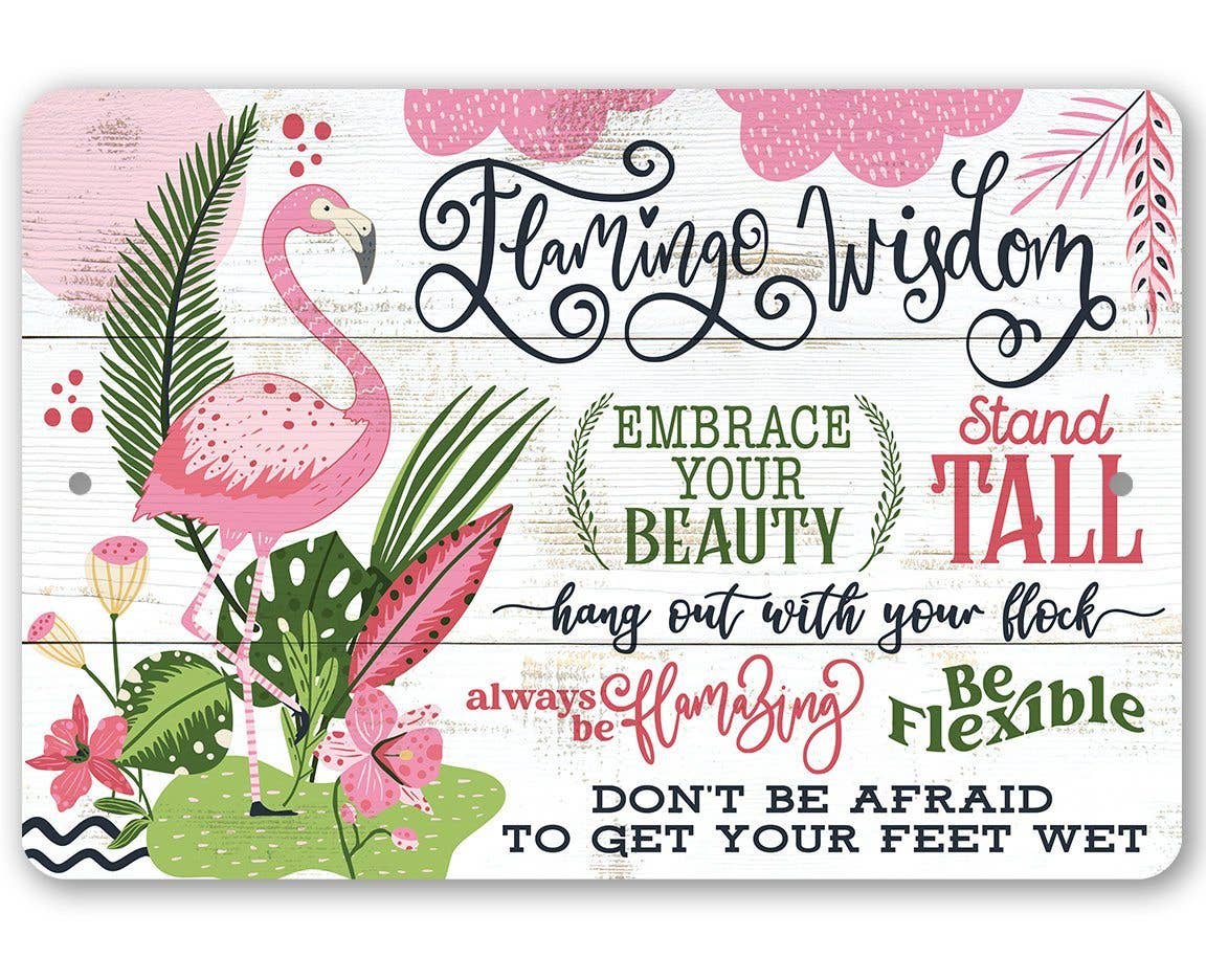 Flamingo Wisdom - Metal Sign、mySite、g9winljtr