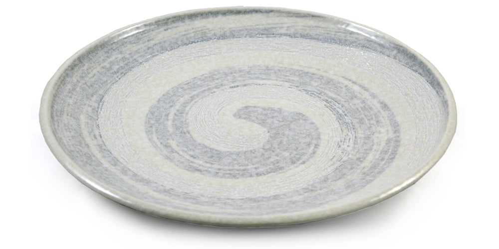White Swirling Relief Japanese Ceramic Plate、mySite、topwebapps