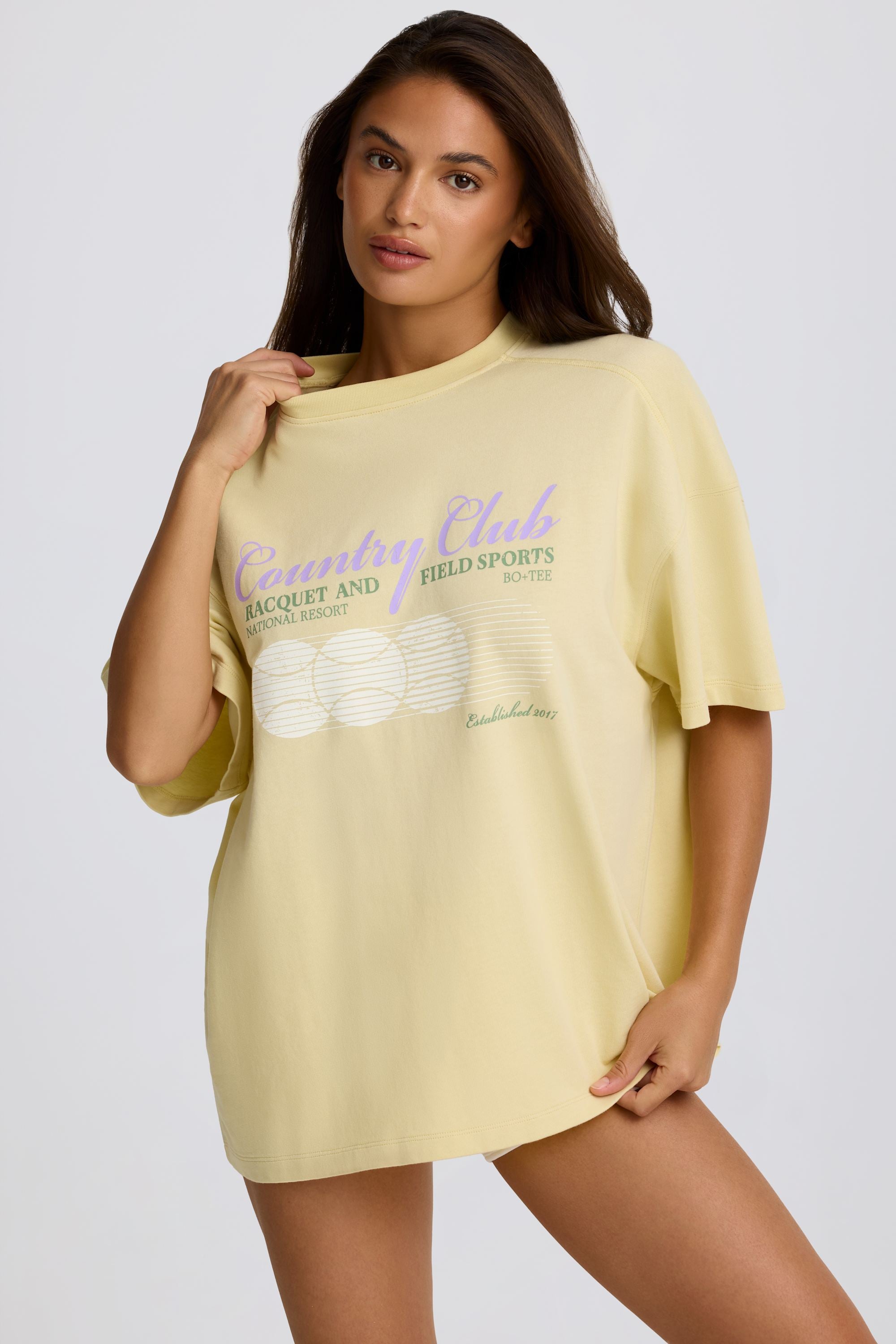  Oversized Graphic T-Shirt in Lemon、mySite、sugarbowlscore