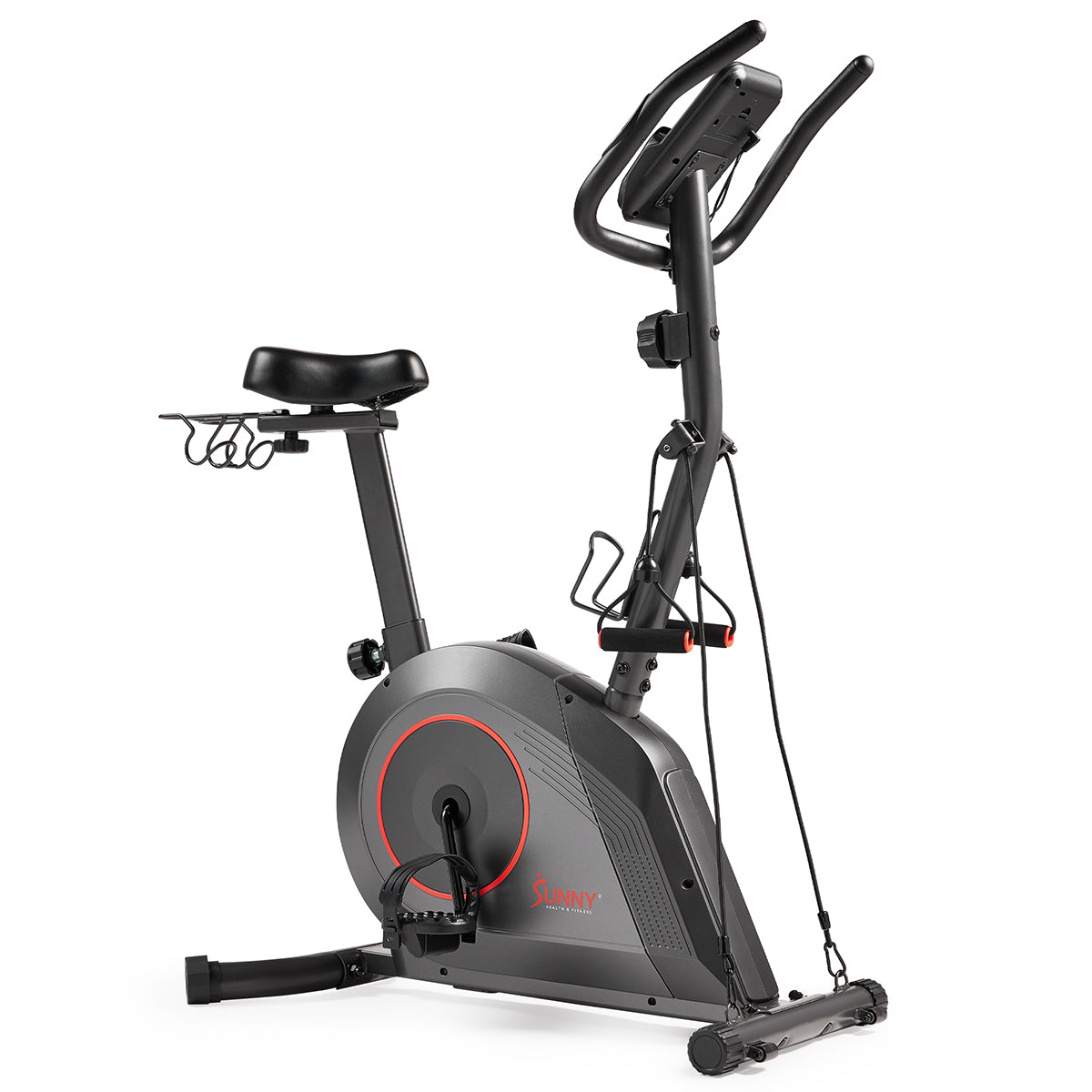  16-Level Magnetic Resistance Upright Bike with Workout Bands、mySite、ghnorth