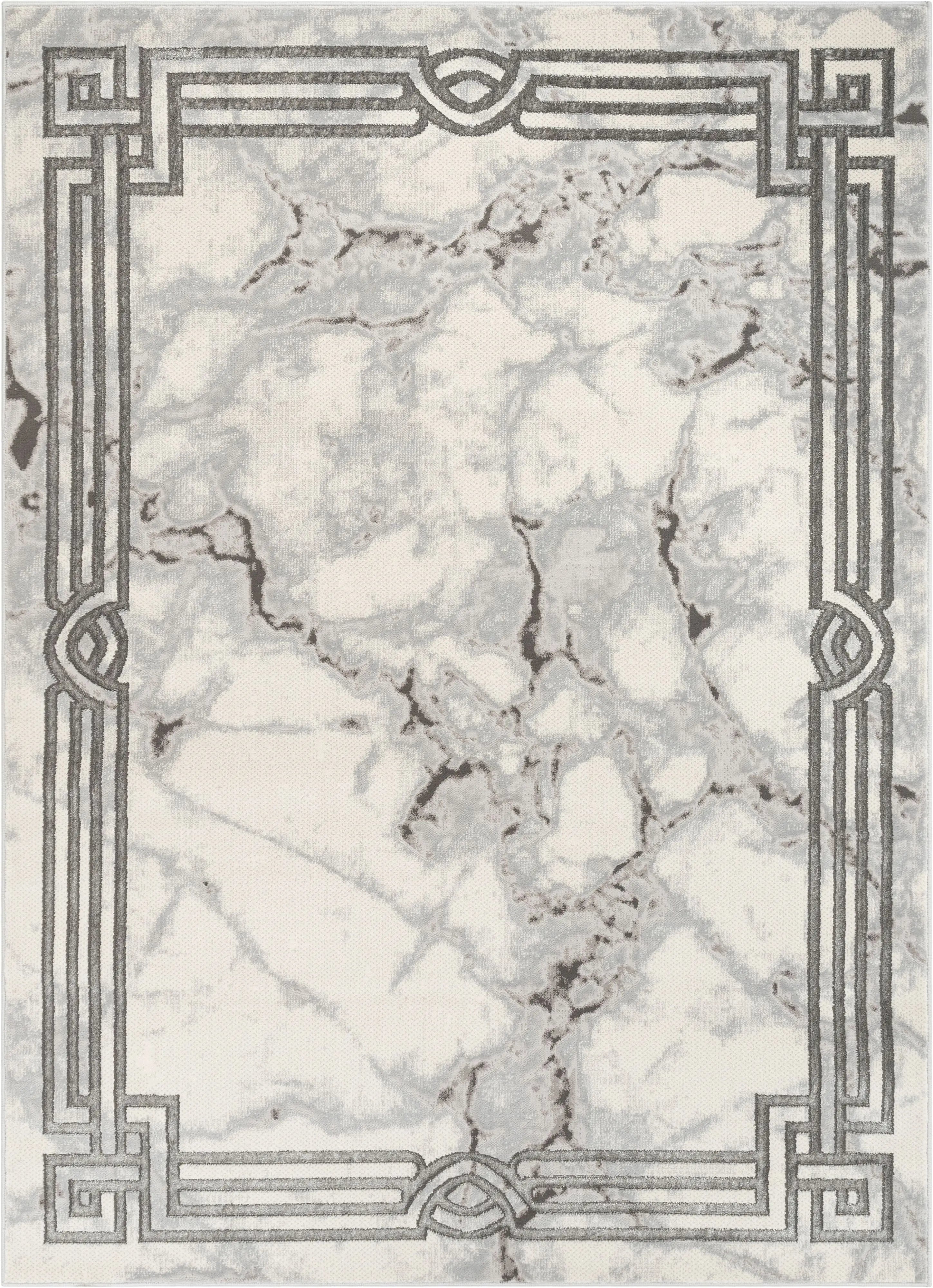 Huntington Retro Marble Border Glam Rug、mySite、gigharbornorthrealestate