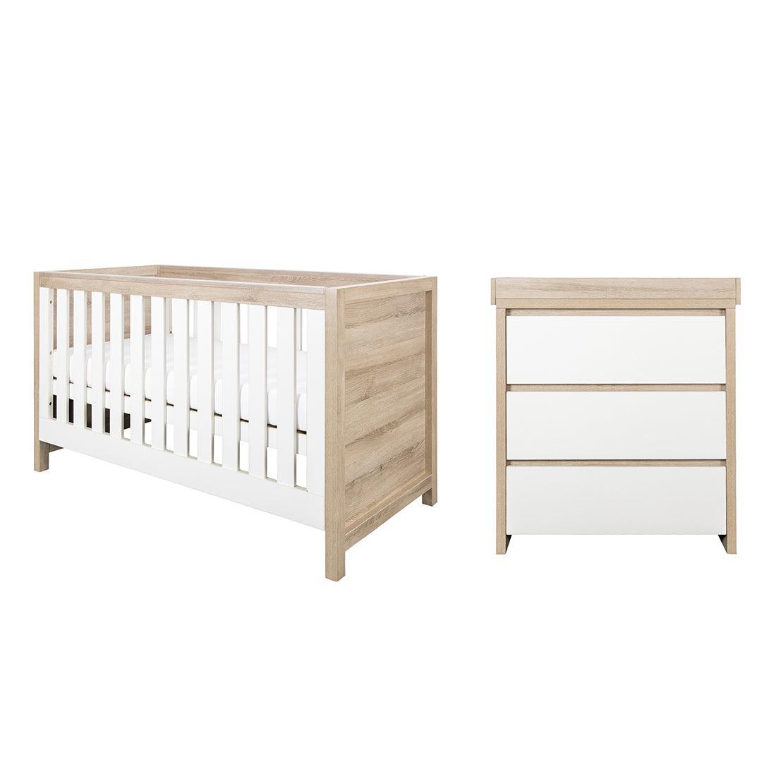  Tutti Bambini Modena 2 Piece Room Set - White/Oak、mySite、merchandisen