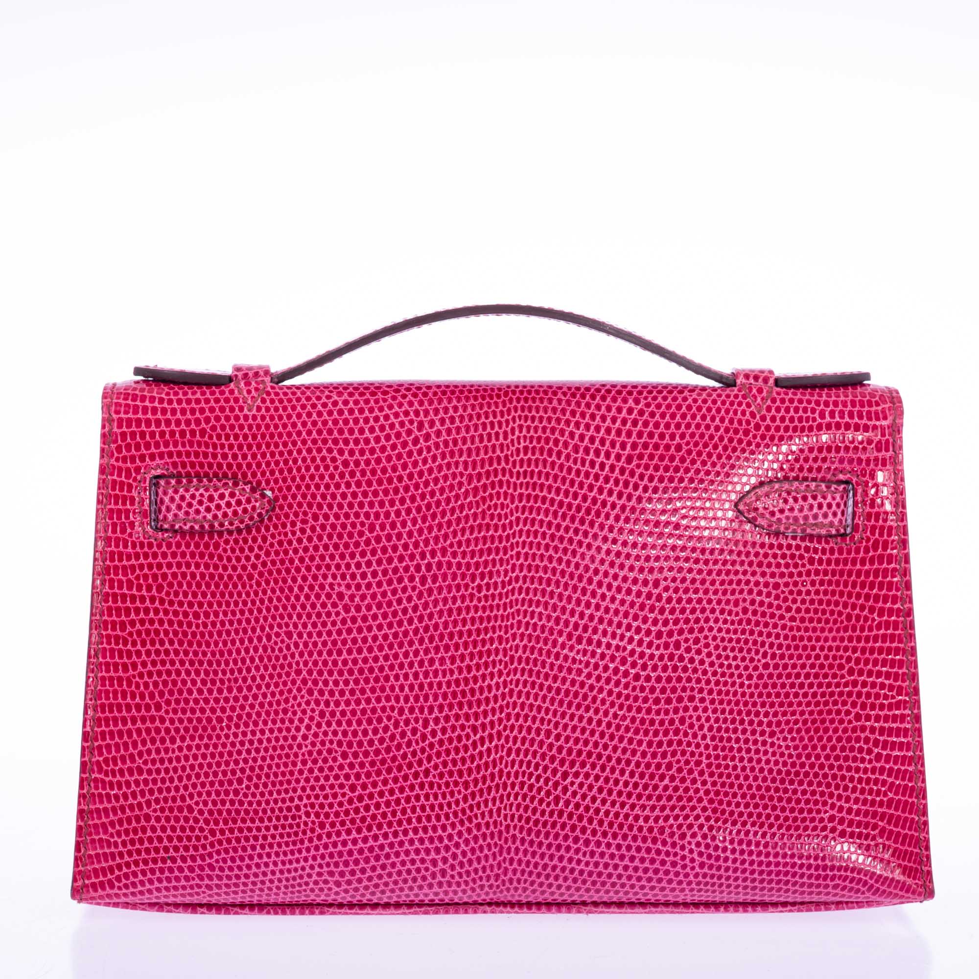 Hermès Mini Kelly Pochette Fuchsia Lizard Palladium Hardware、mySite、garminoutage.com
