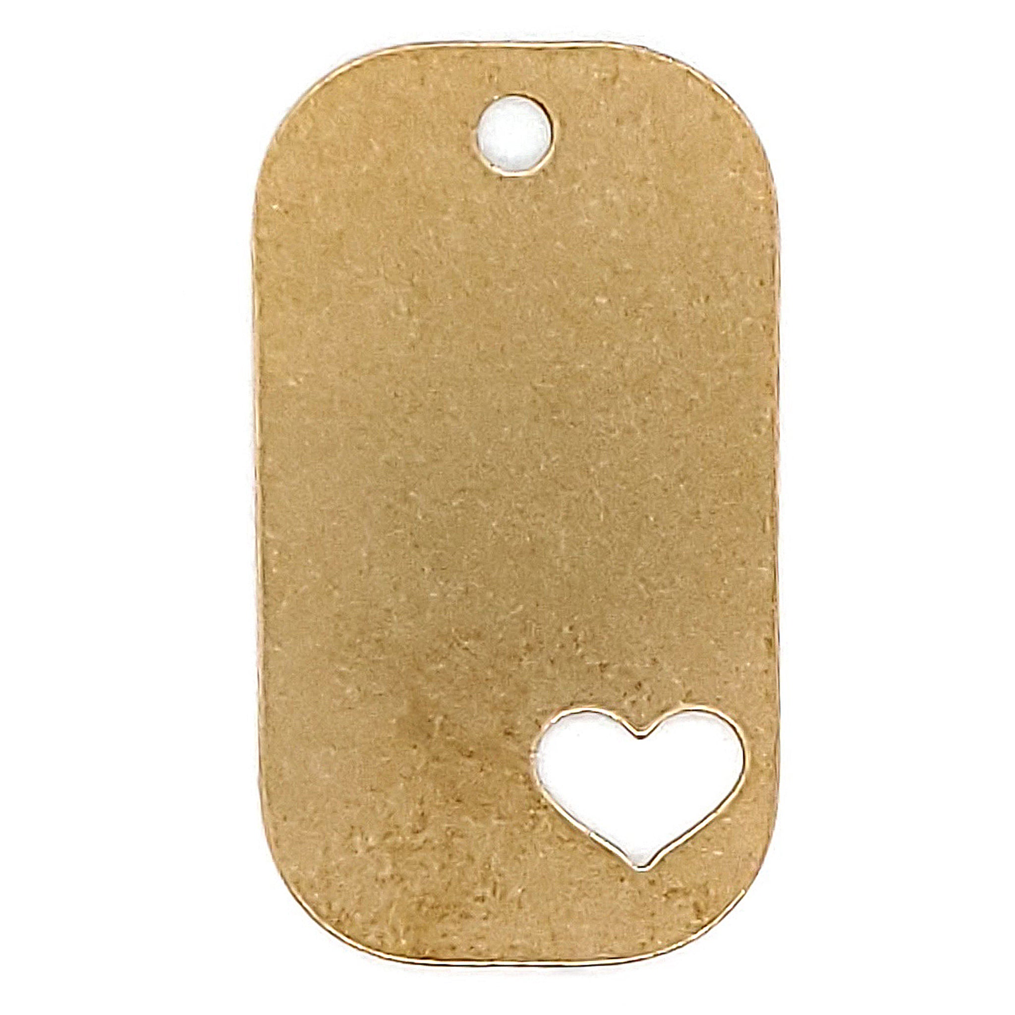 Brass Blank Heart Cutout Dog Tag Pendant / SBB0204、mySite、dreamappss
