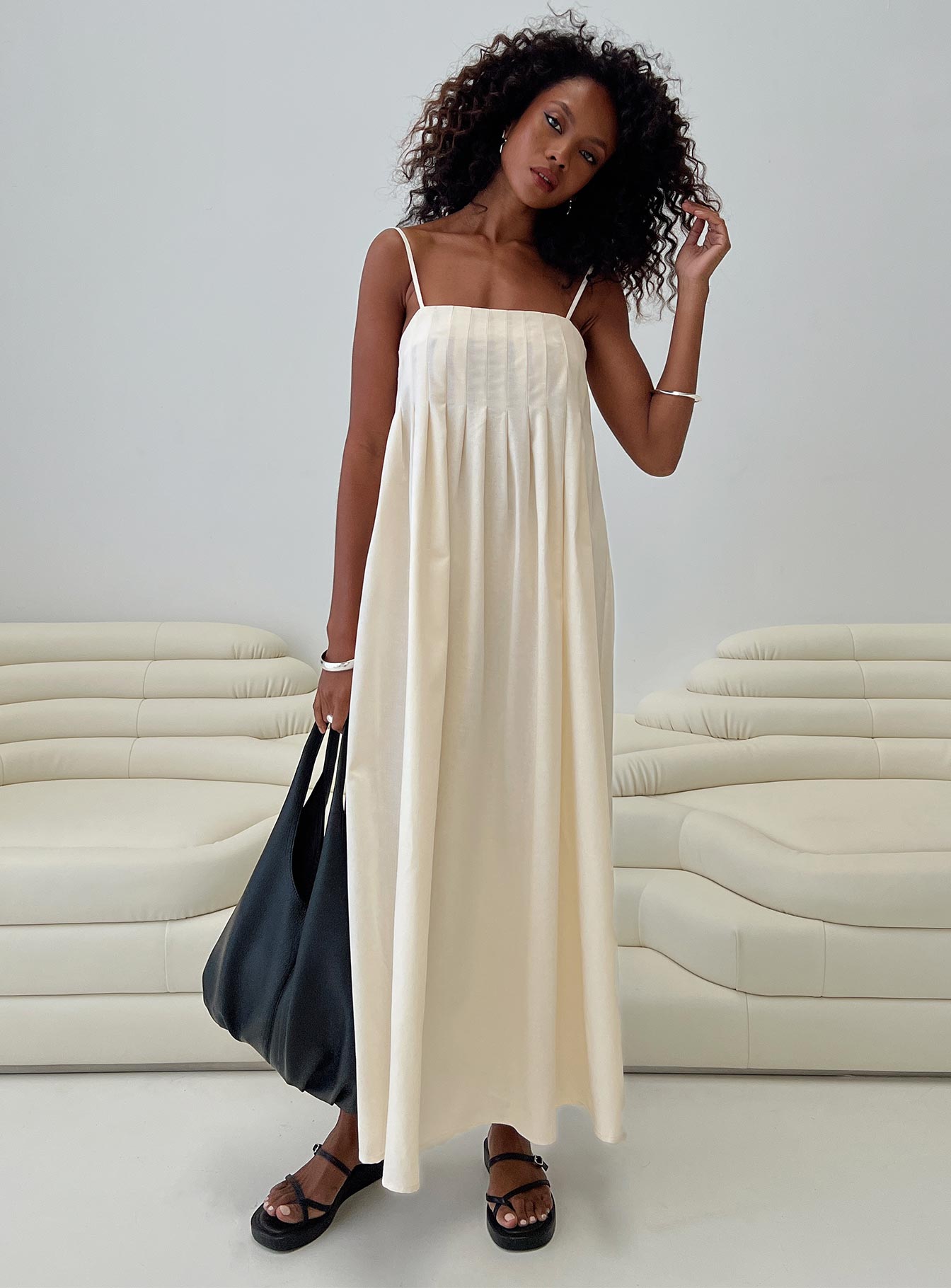 Frankye Maxi Dress Cream、mySite、solidvoid