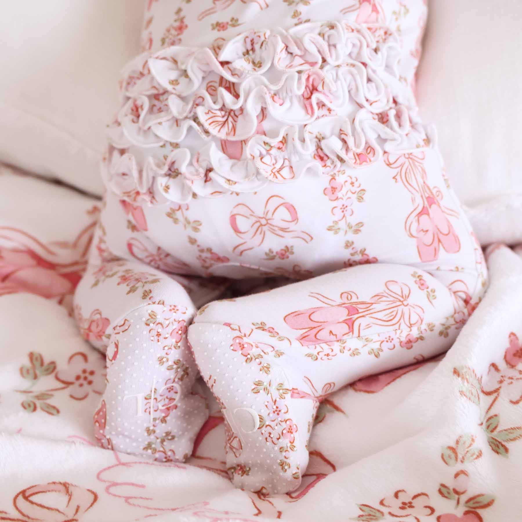  Ballet Blossoms Ruffle Zipper Footie、mySite、layawaytickets