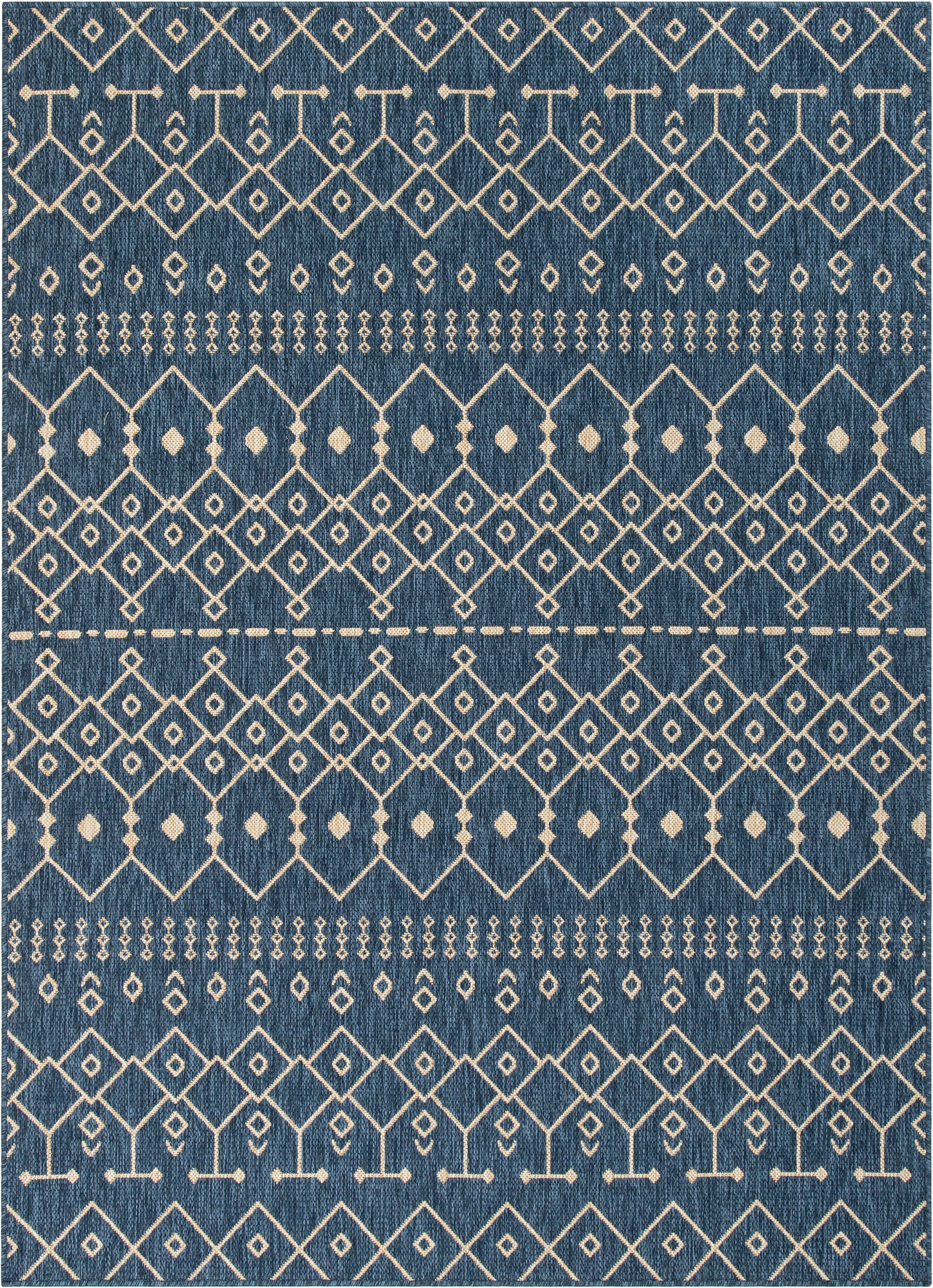 Nord Moroccan Tribal Indoor Outdoor Blue Flatweave Rug、mySite、gigharbornorthrealestate