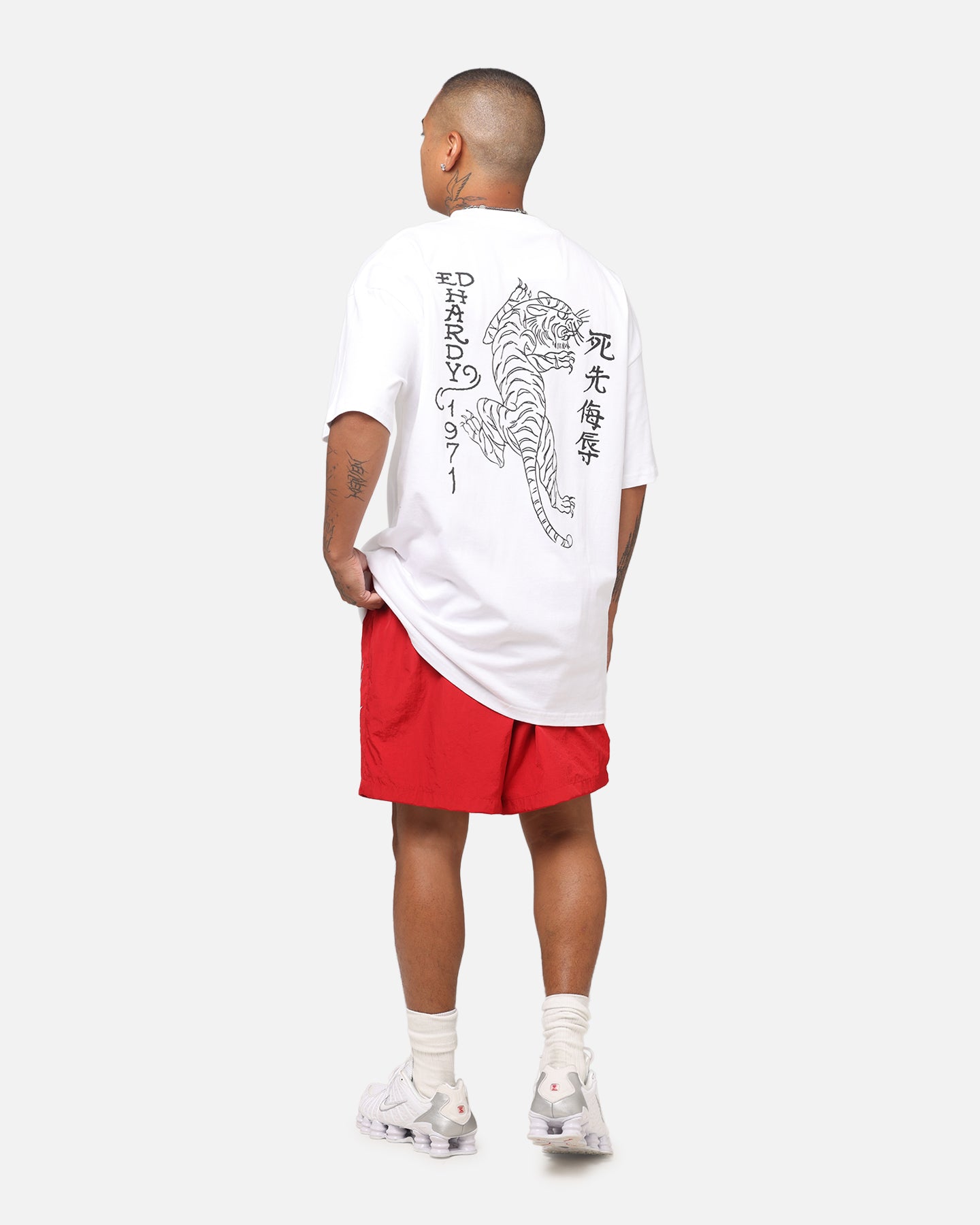 Ed Hardy Tiger Stamp T-Shirt White、mySite、zt4zffjzw