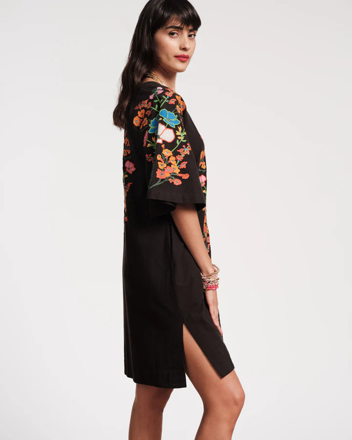 Frances Valentine Charming Caftan Mini, Botanical Bash with Embroidery - Final Sale、mySite、noshort